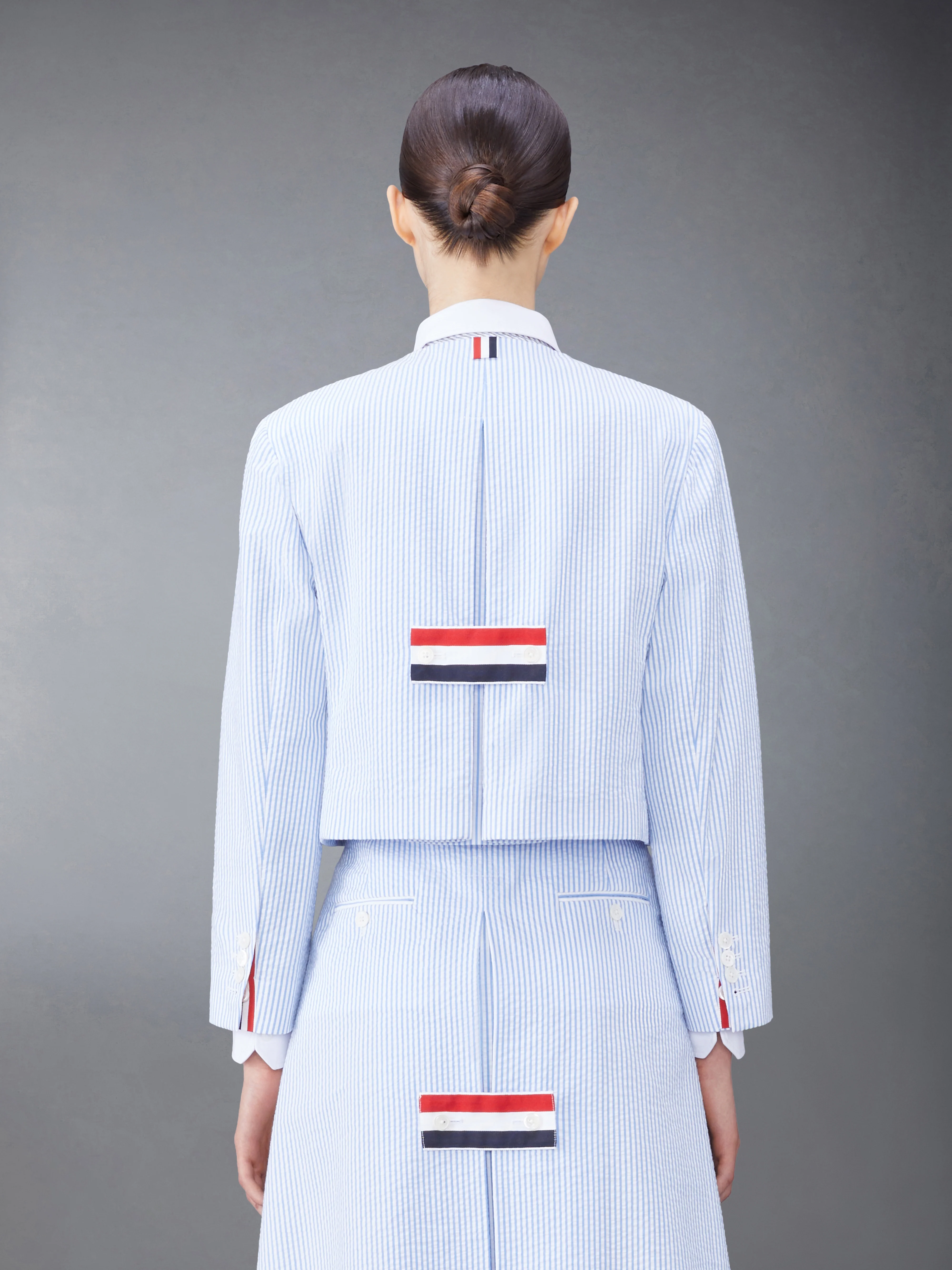 SEERSUCKER BOX PLEAT CARDIGAN JACKET - Image 2