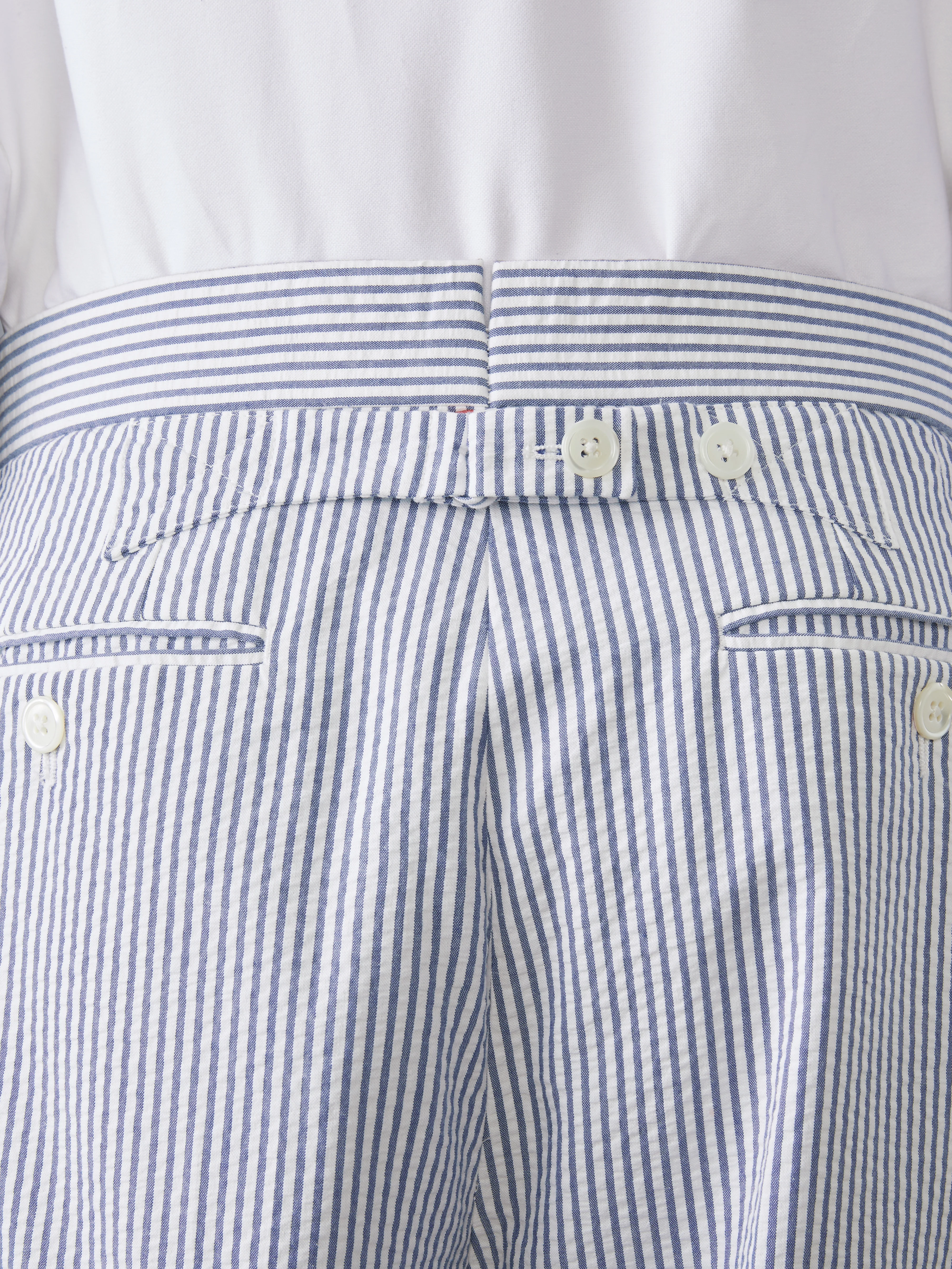 SEERSUCKER FRAMED FLORAL BACKSTRAP TROUSER - Image 6