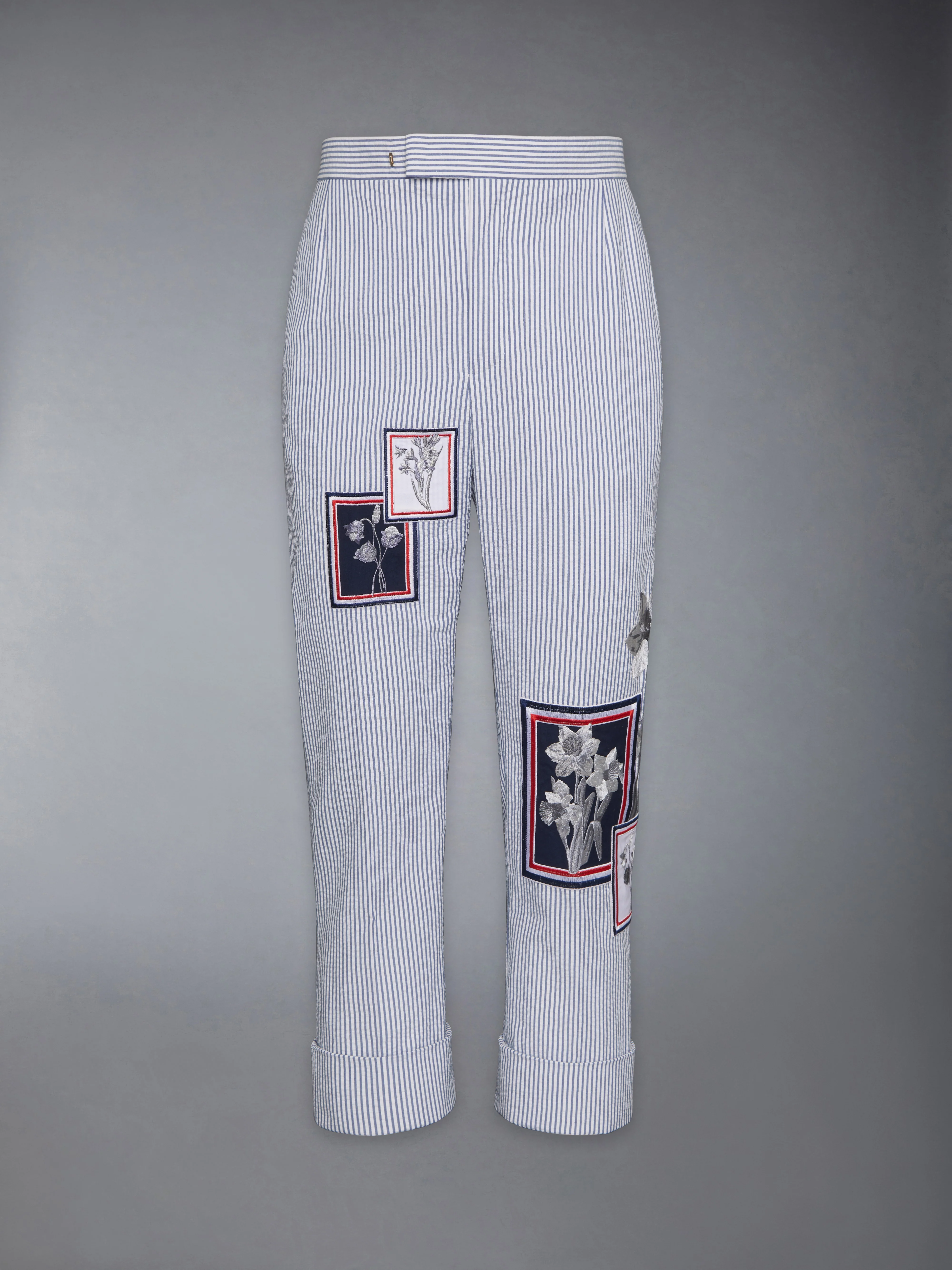 SEERSUCKER FRAMED FLORAL BACKSTRAP TROUSER - Image 7