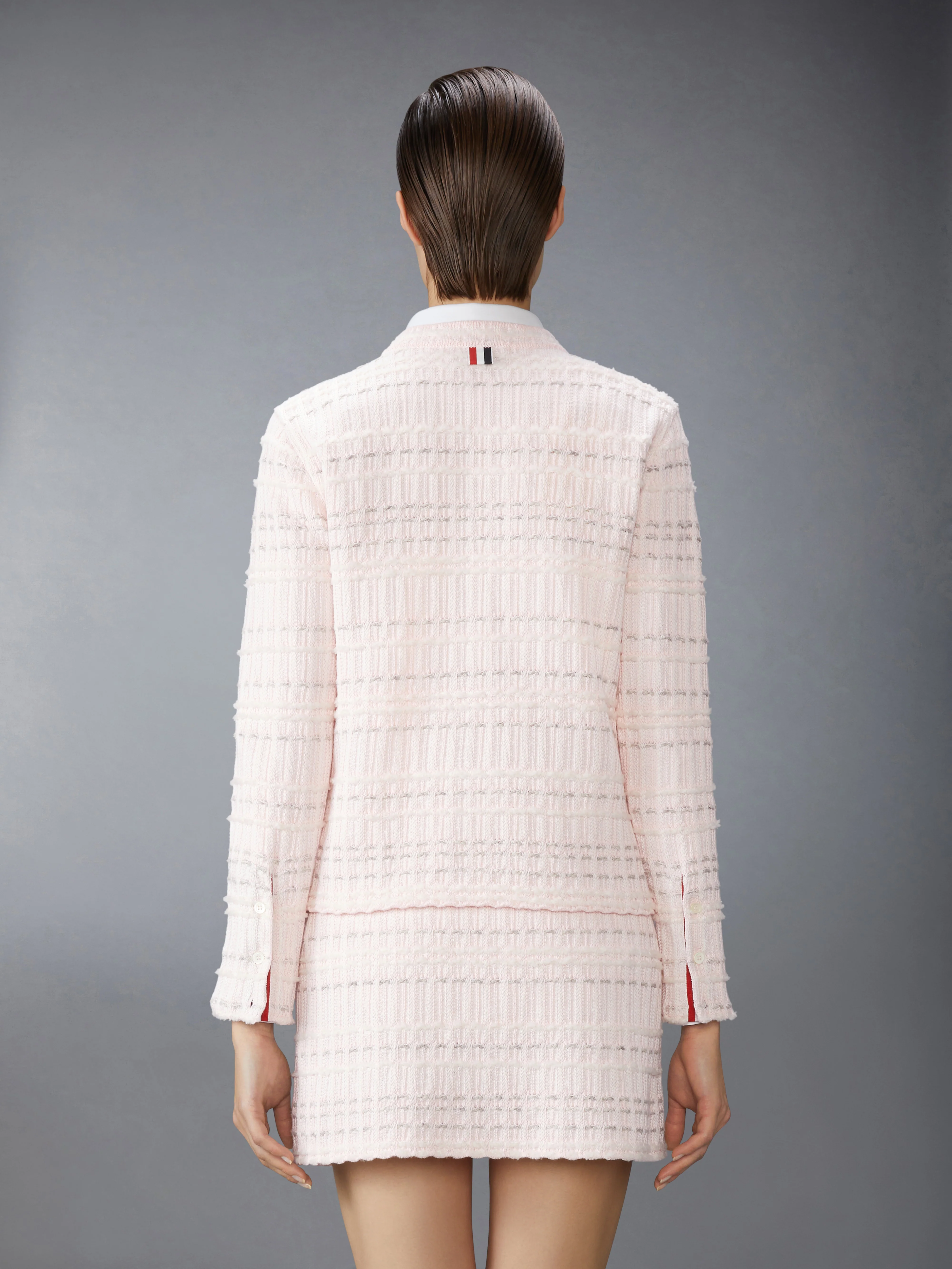 SEERSUCKER KNIT TWEED JACQUARD CARDIGAN - Image 2