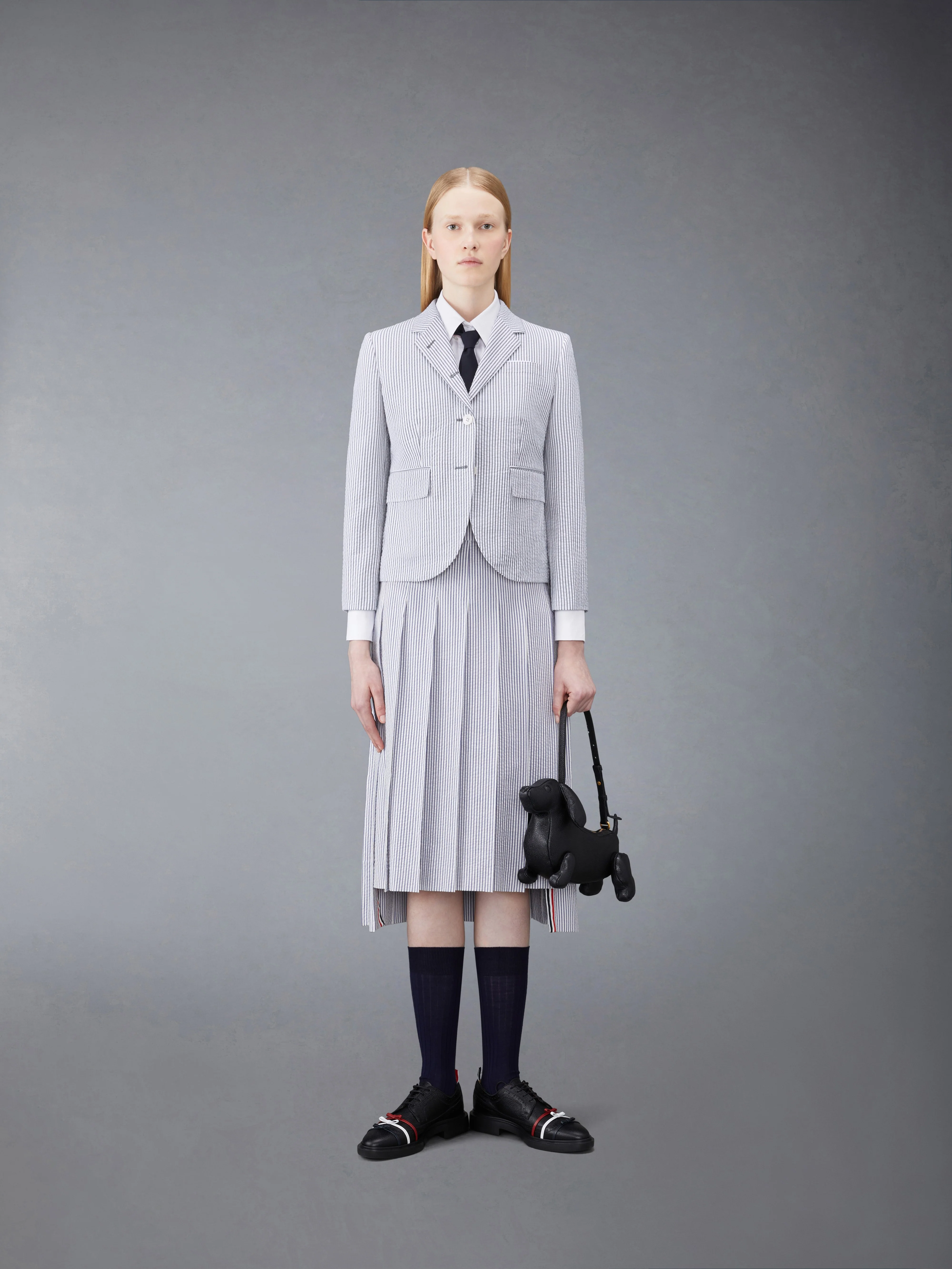 SEERSUCKER PLEATED SKIRT - Image 4