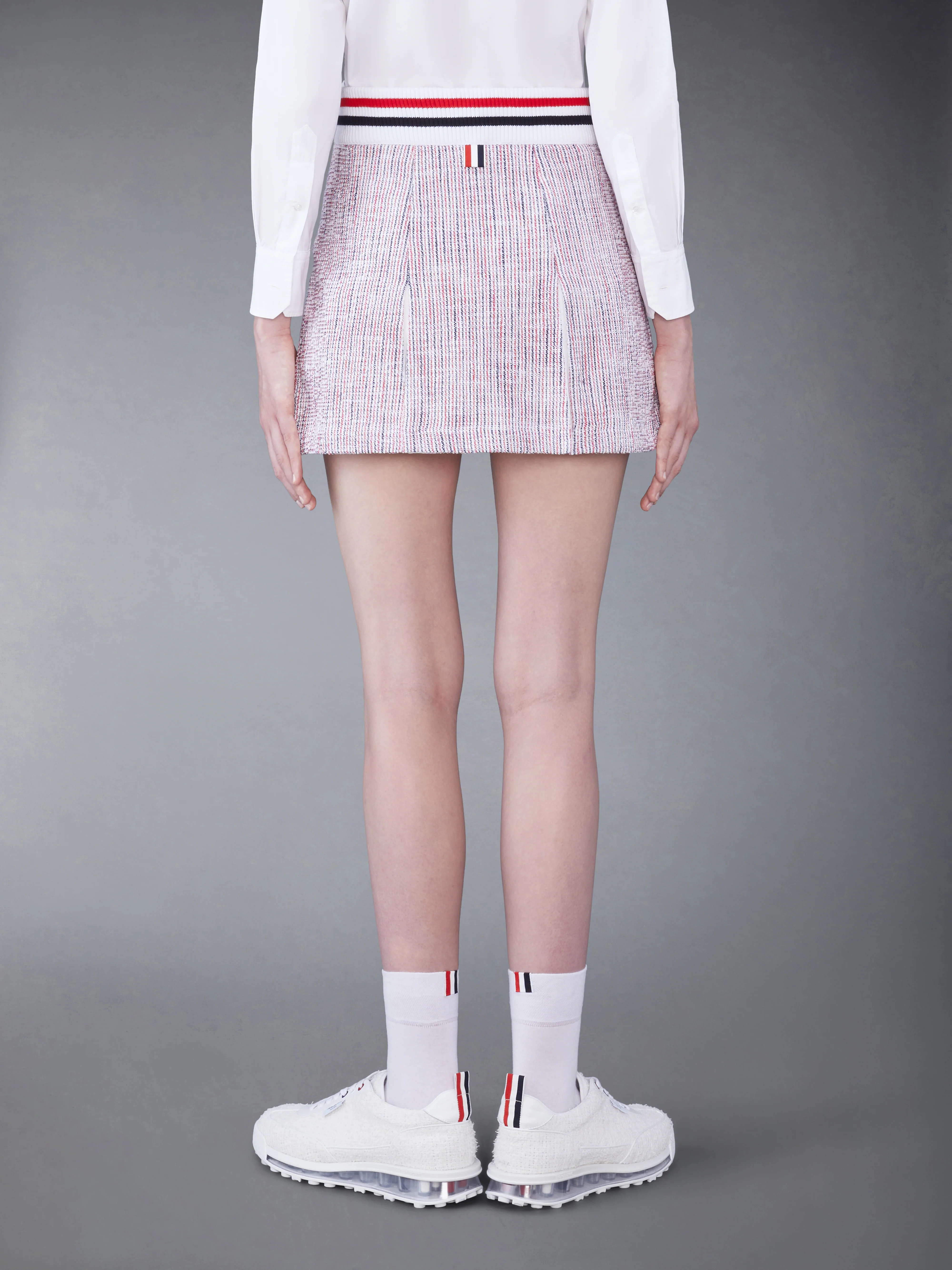 SEERSUCKER TWEED BOX PLEAT MINI SKIRT - Image 3