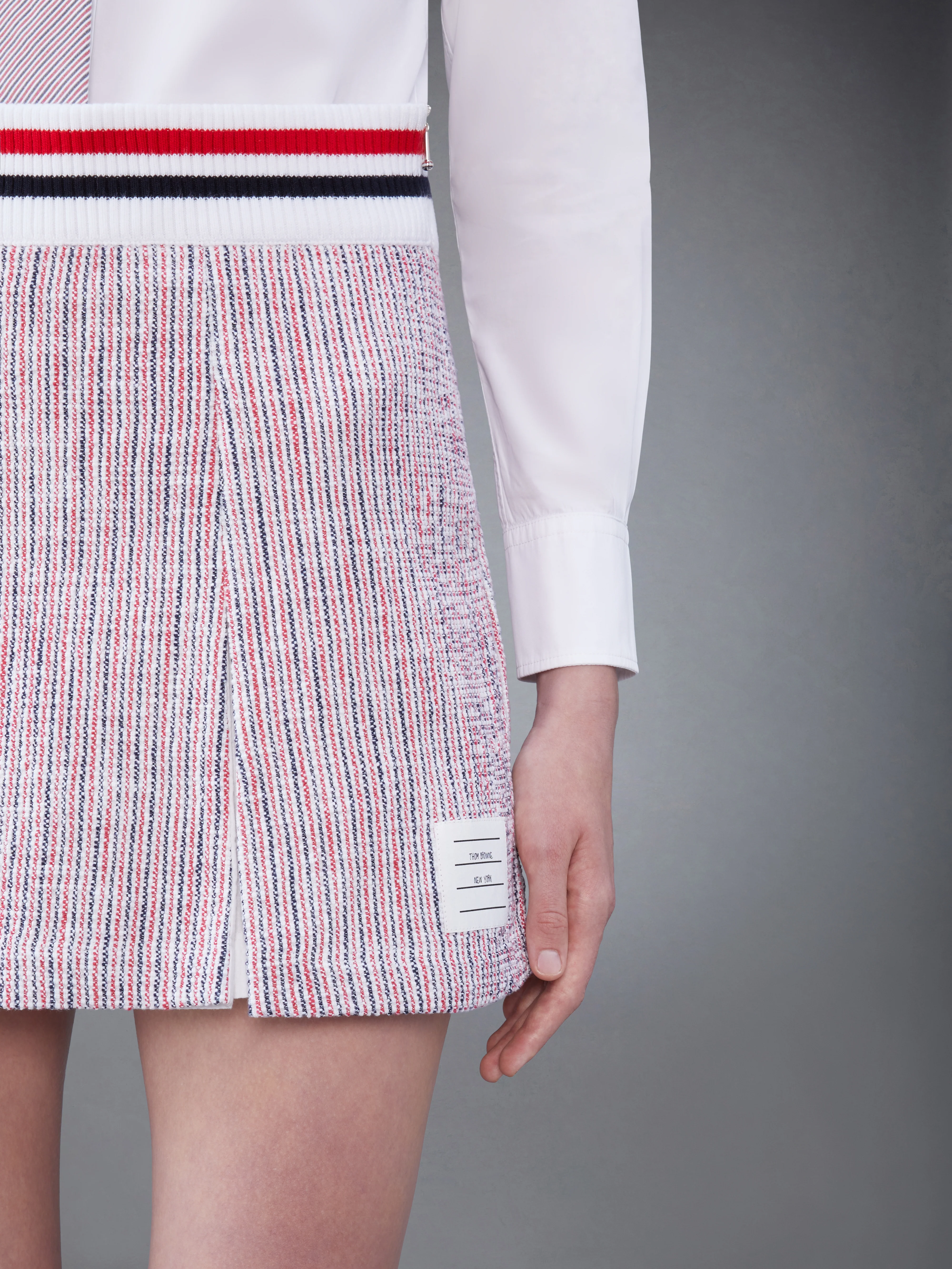 SEERSUCKER TWEED BOX PLEAT MINI SKIRT - Image 5