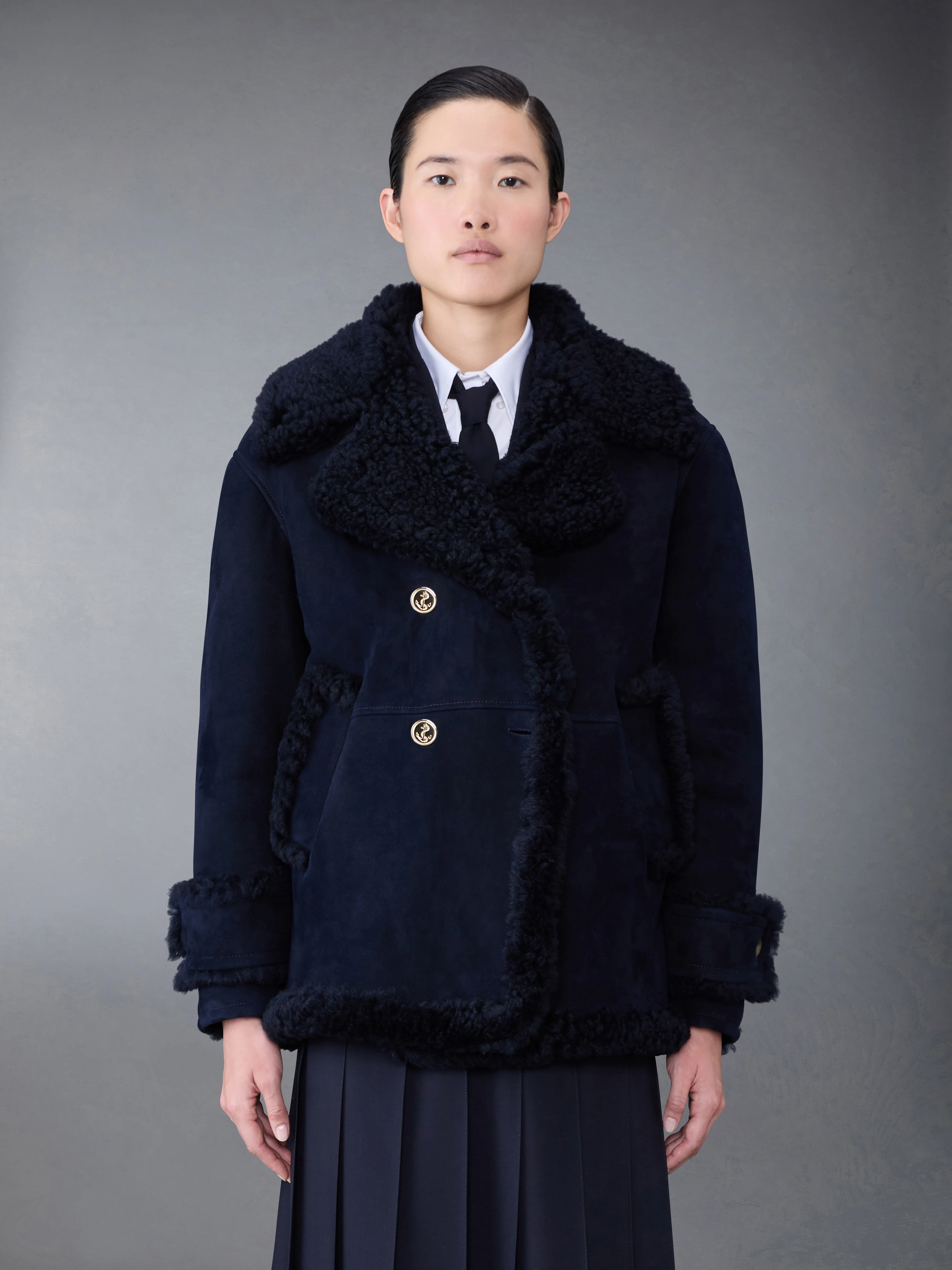 Shearling Pea Coat