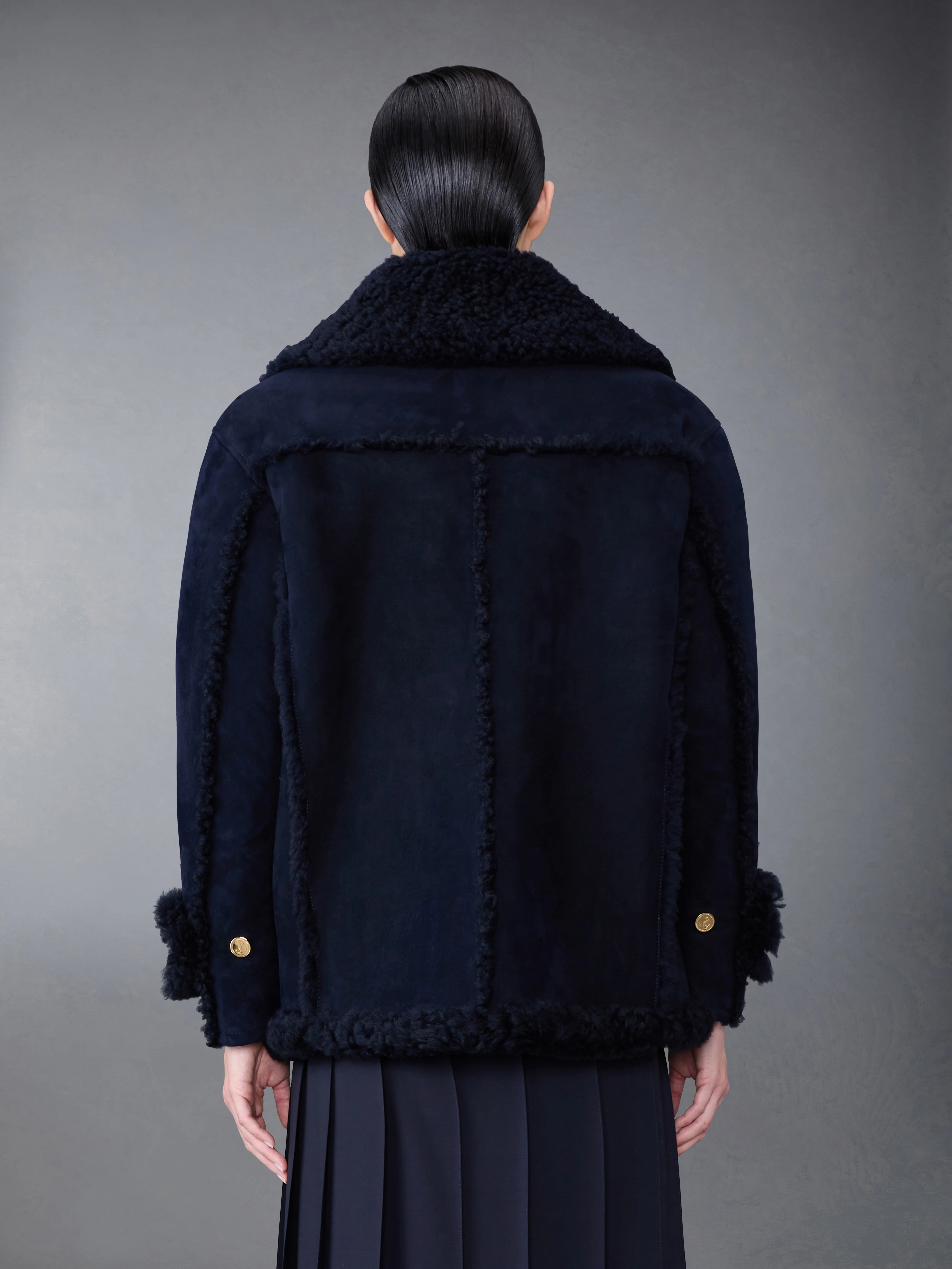 Shearling Pea Coat - Image 2