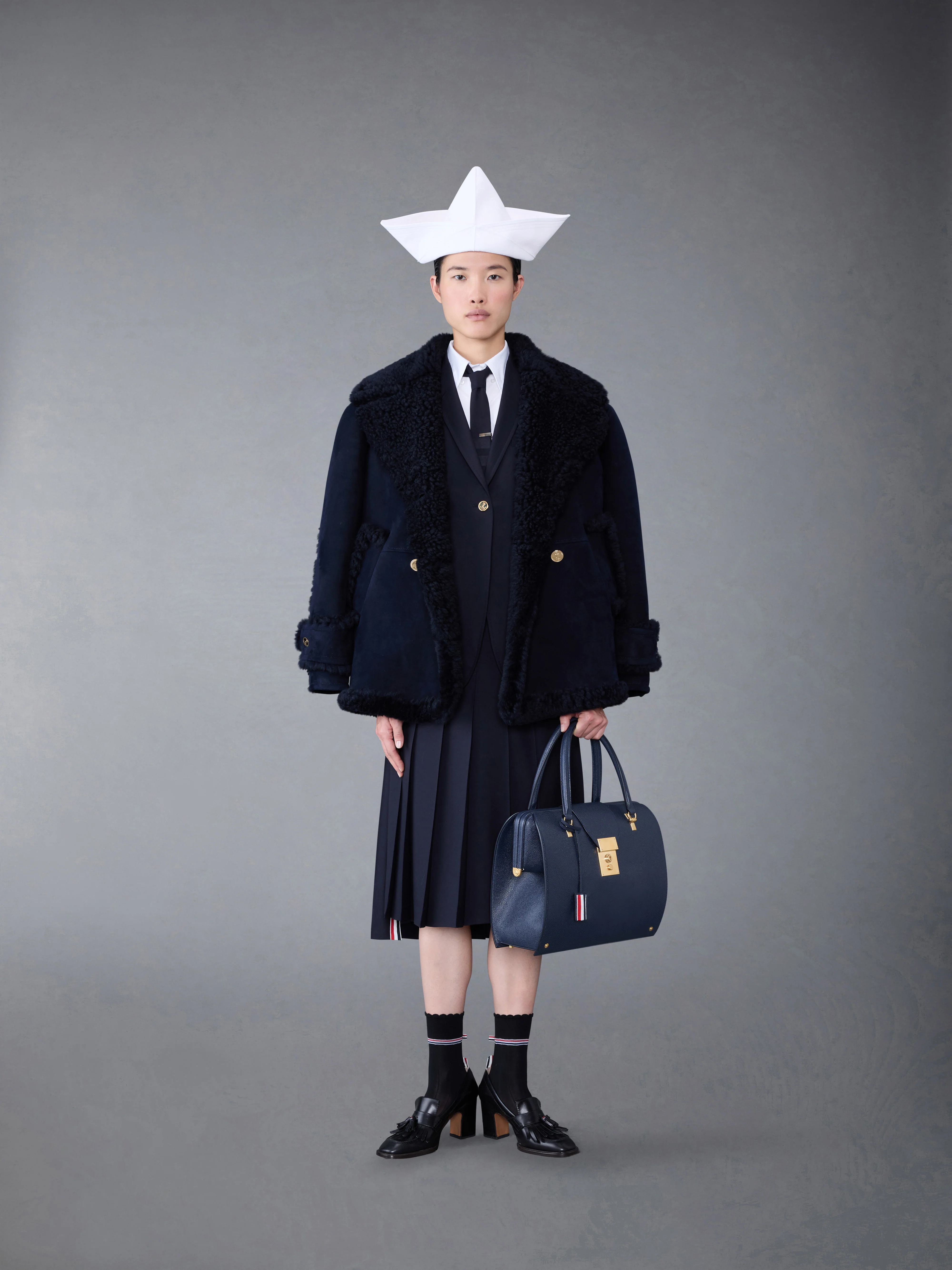 Shearling Pea Coat - Image 3