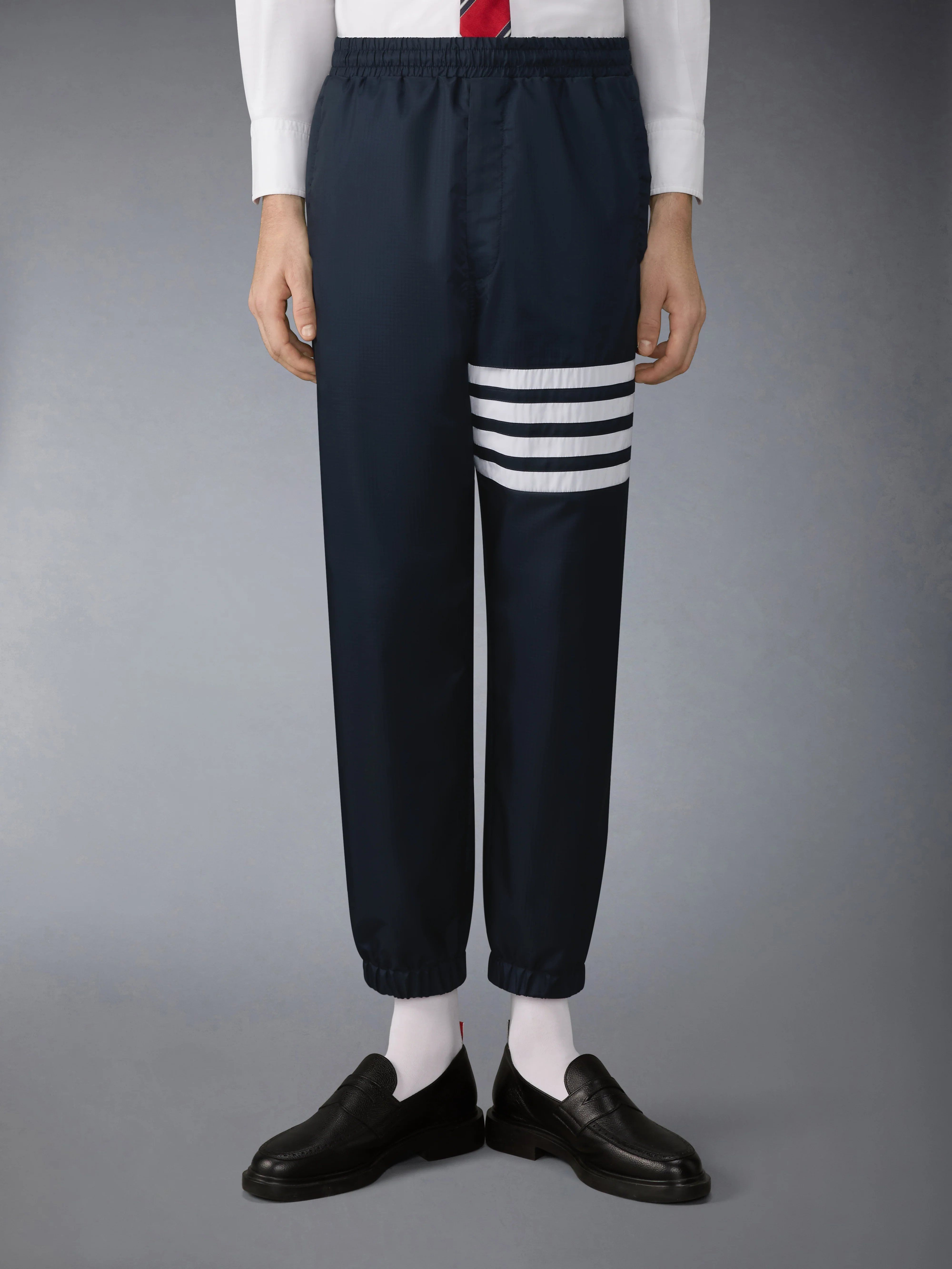 SHINY RIPSTOP 4-BAR TRACK PANTS
