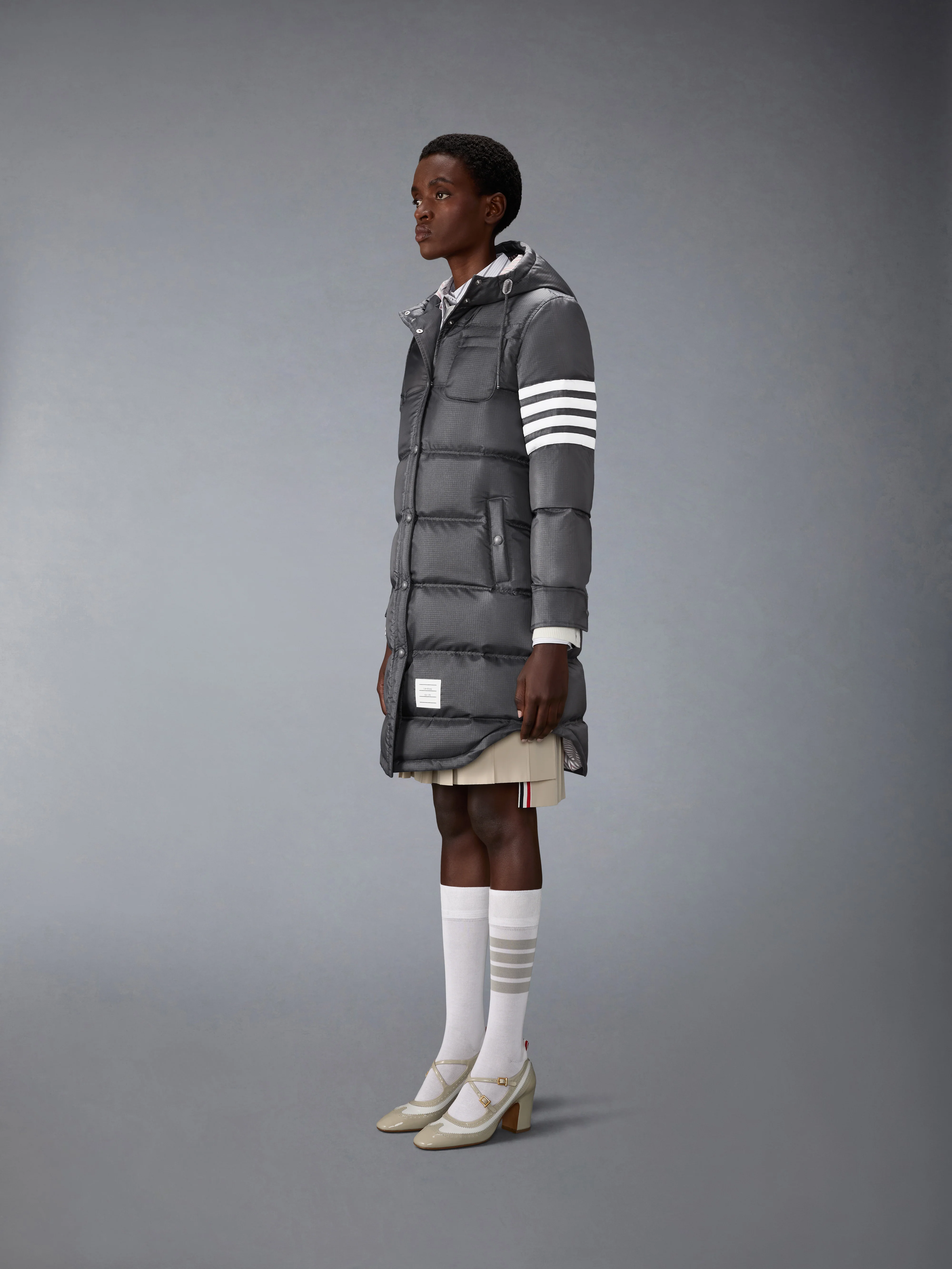 SHINY RIPSTOP LIGHTWEIGHT DOWN FILLED 4-BAR PARKA - Image 2