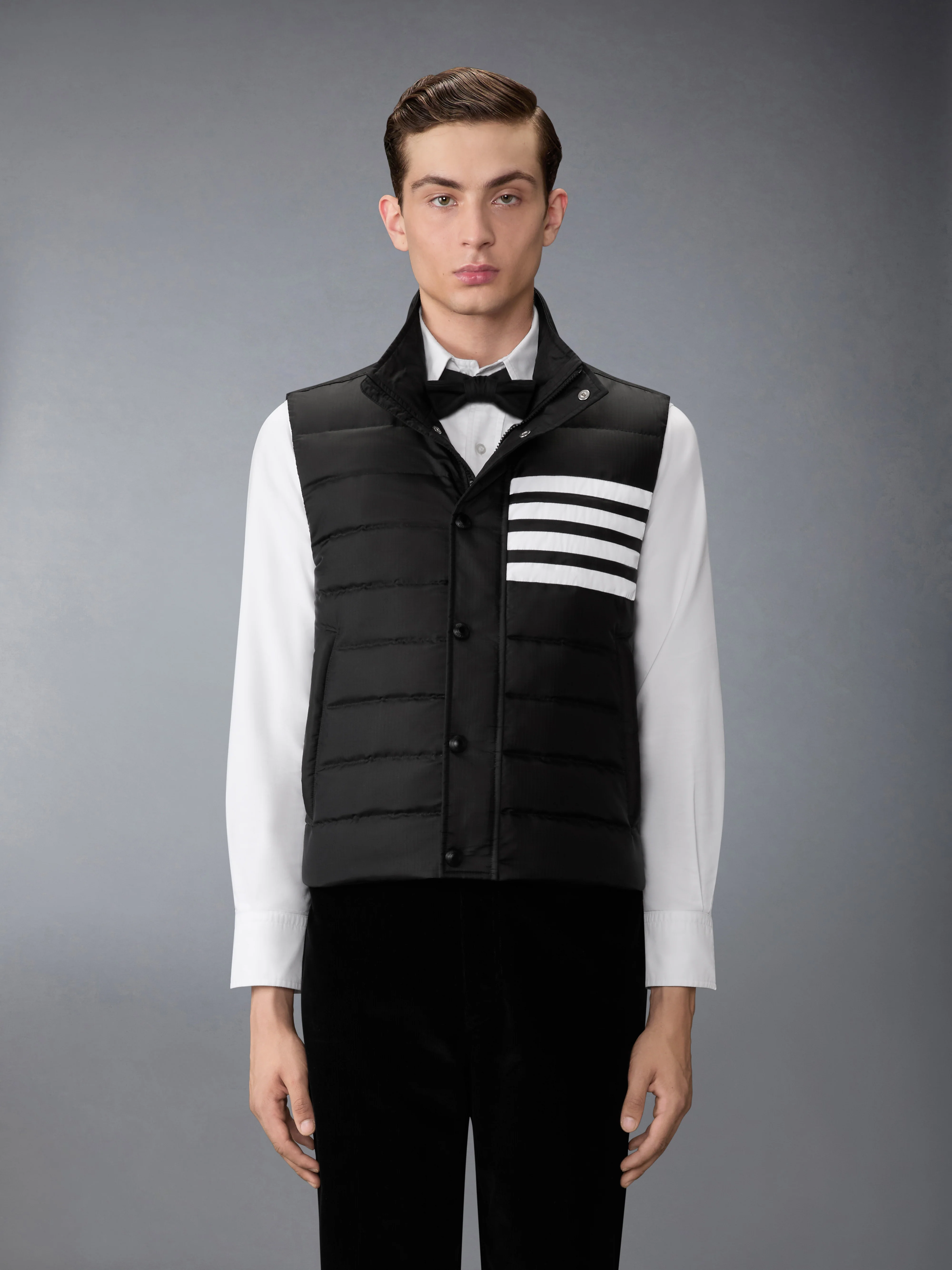 SHINY RIPSTOP LIGHTWEIGHT DOWN FILLED 4-BAR VEST