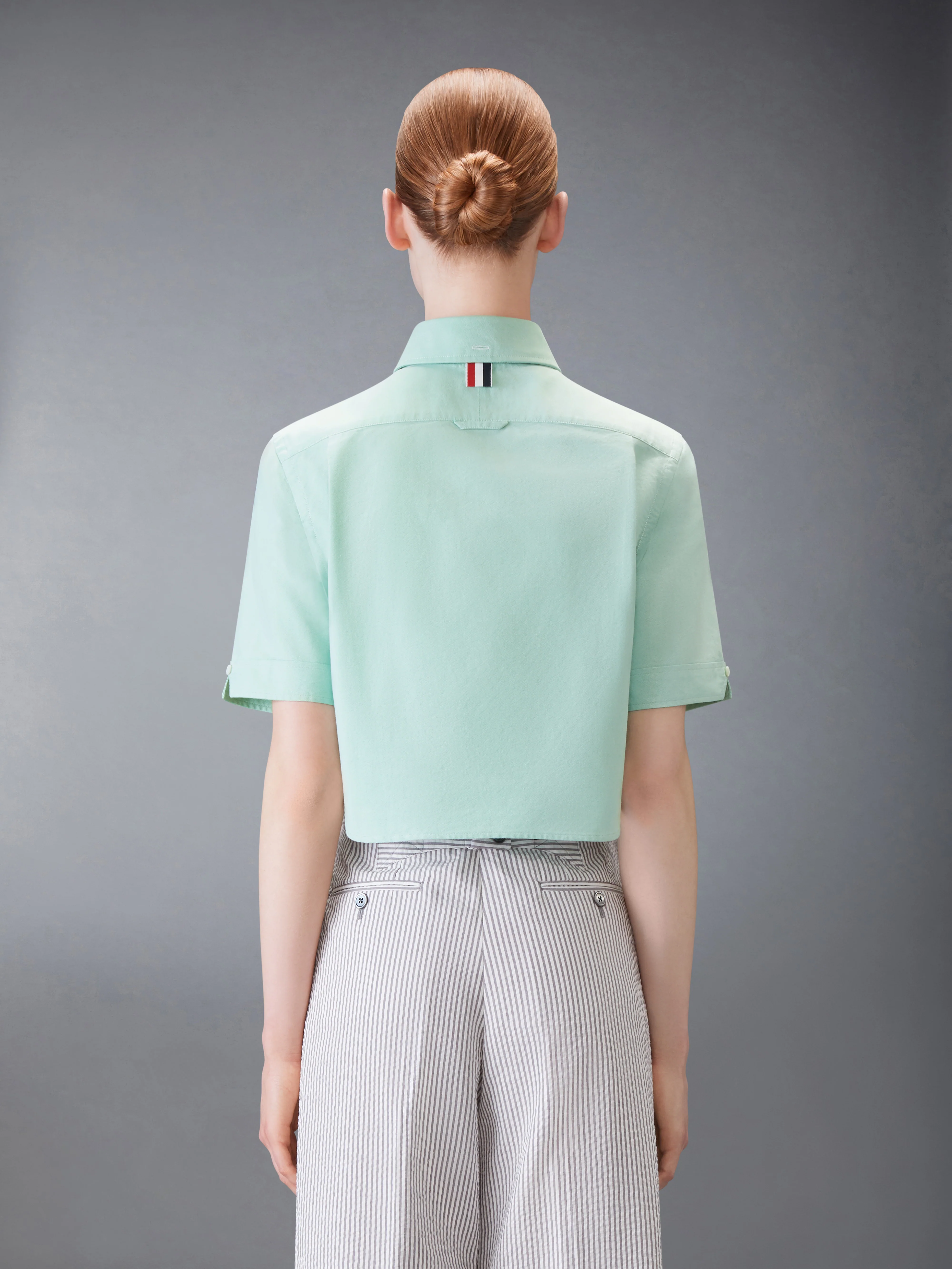 SHORT SLEEVE CROPPED OXFORD SHIRT - Image 2