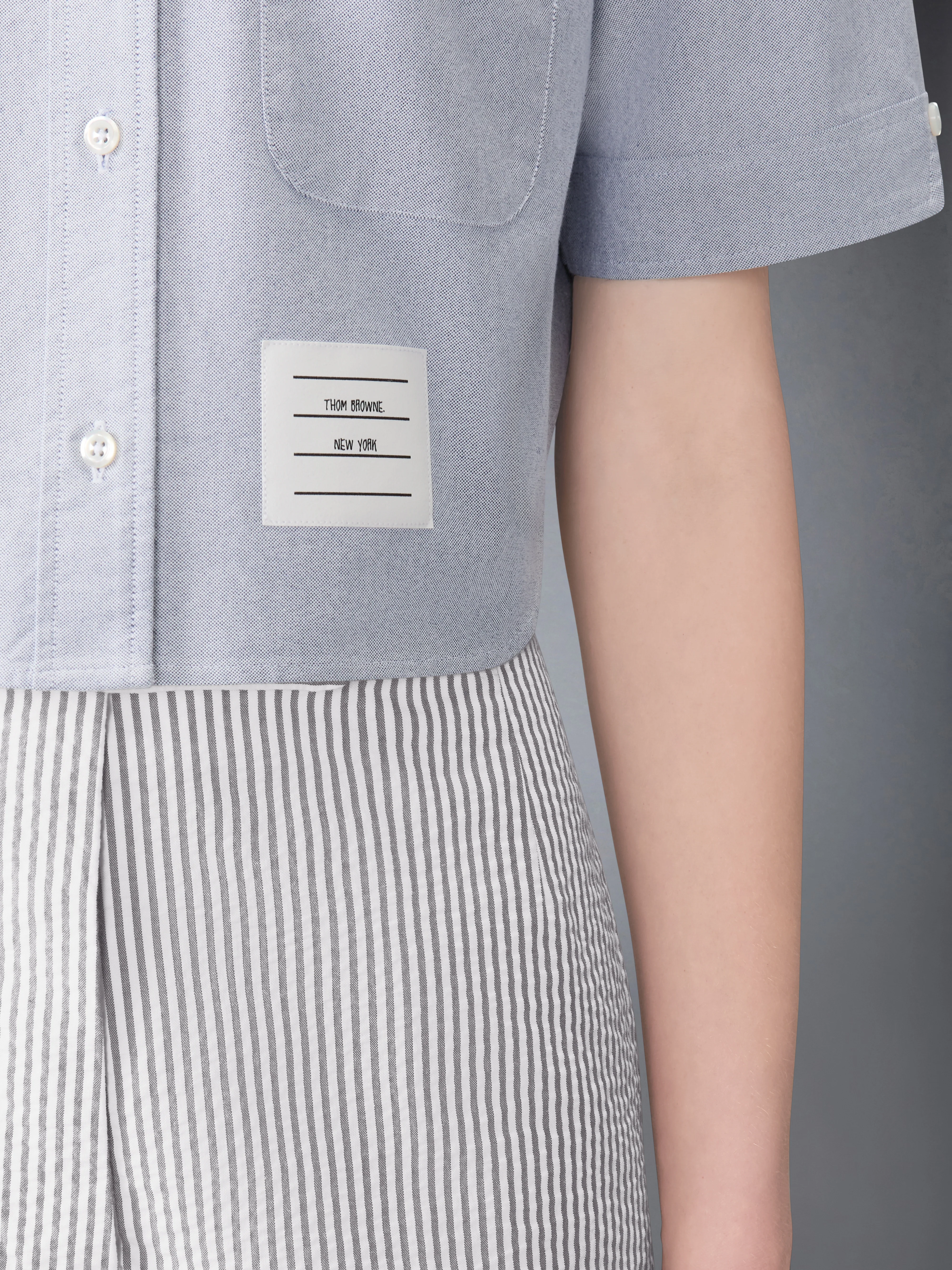 SHORT SLEEVE CROPPED OXFORD SHIRT - Image 5