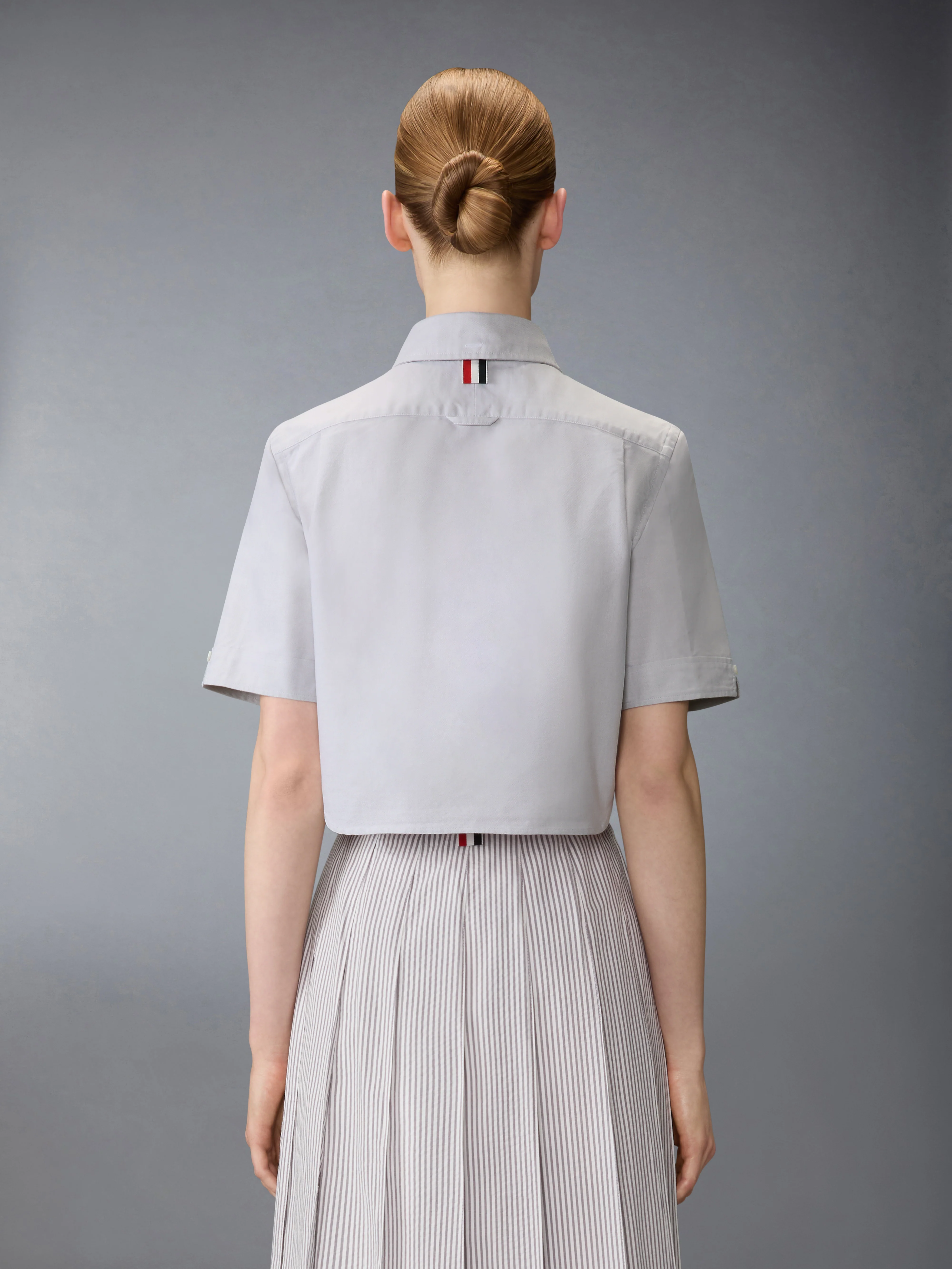 SHORT SLEEVE CROPPED OXFORD SHIRT - Image 2