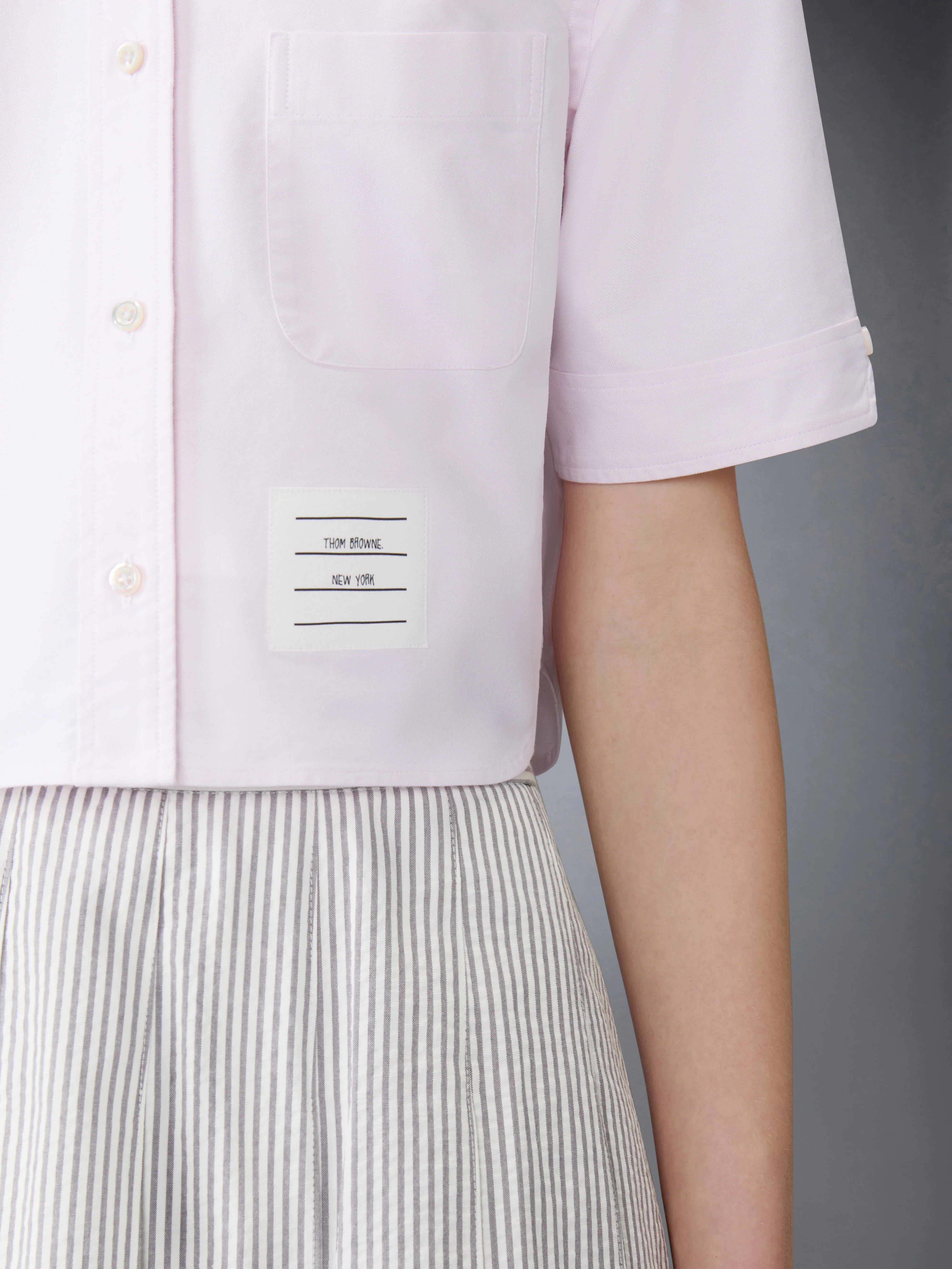 SHORT SLEEVE CROPPED OXFORD SHIRT - Image 5
