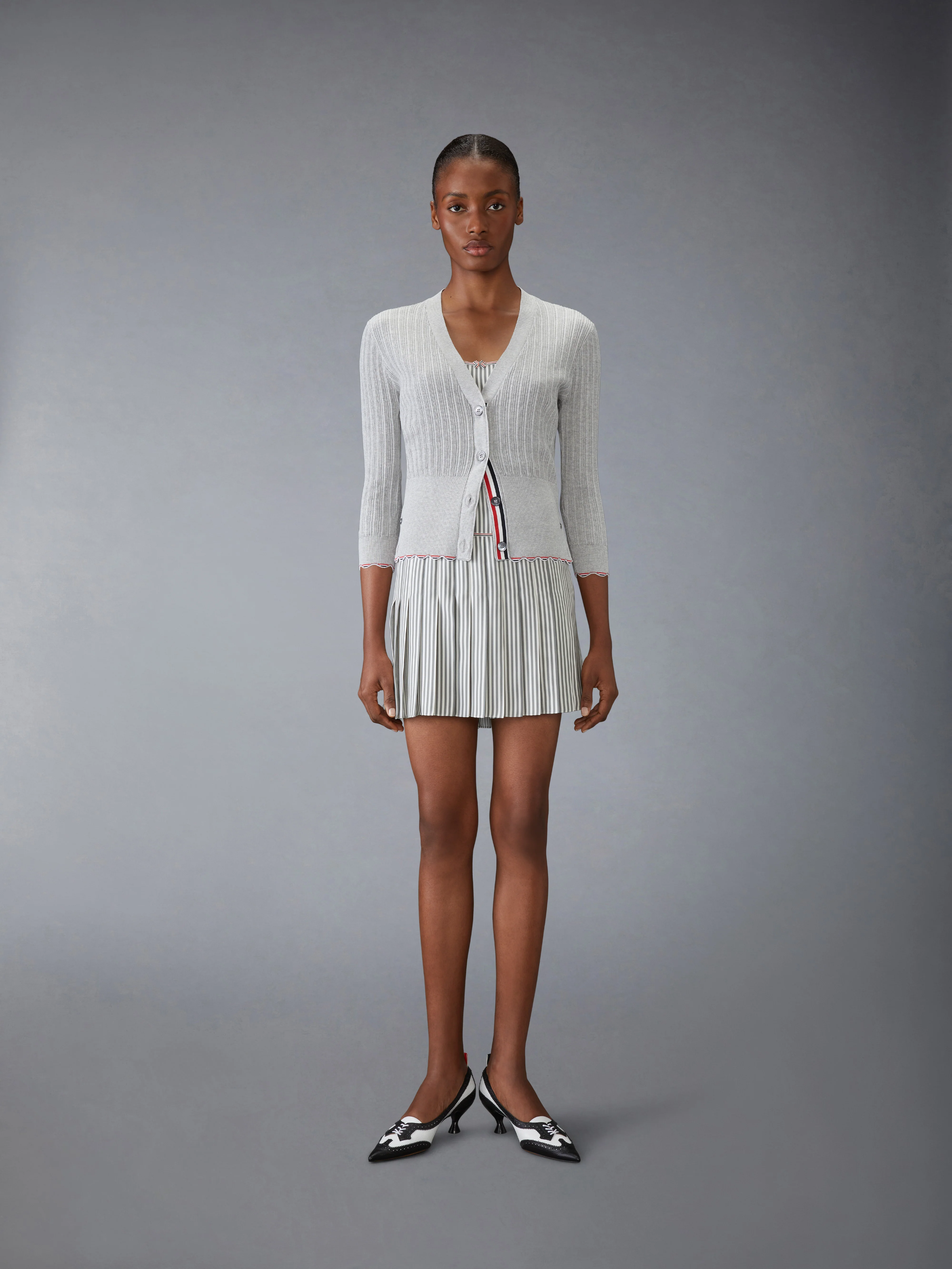SILK TWILL MINI PLEATED SLIP DRESS - Image 4