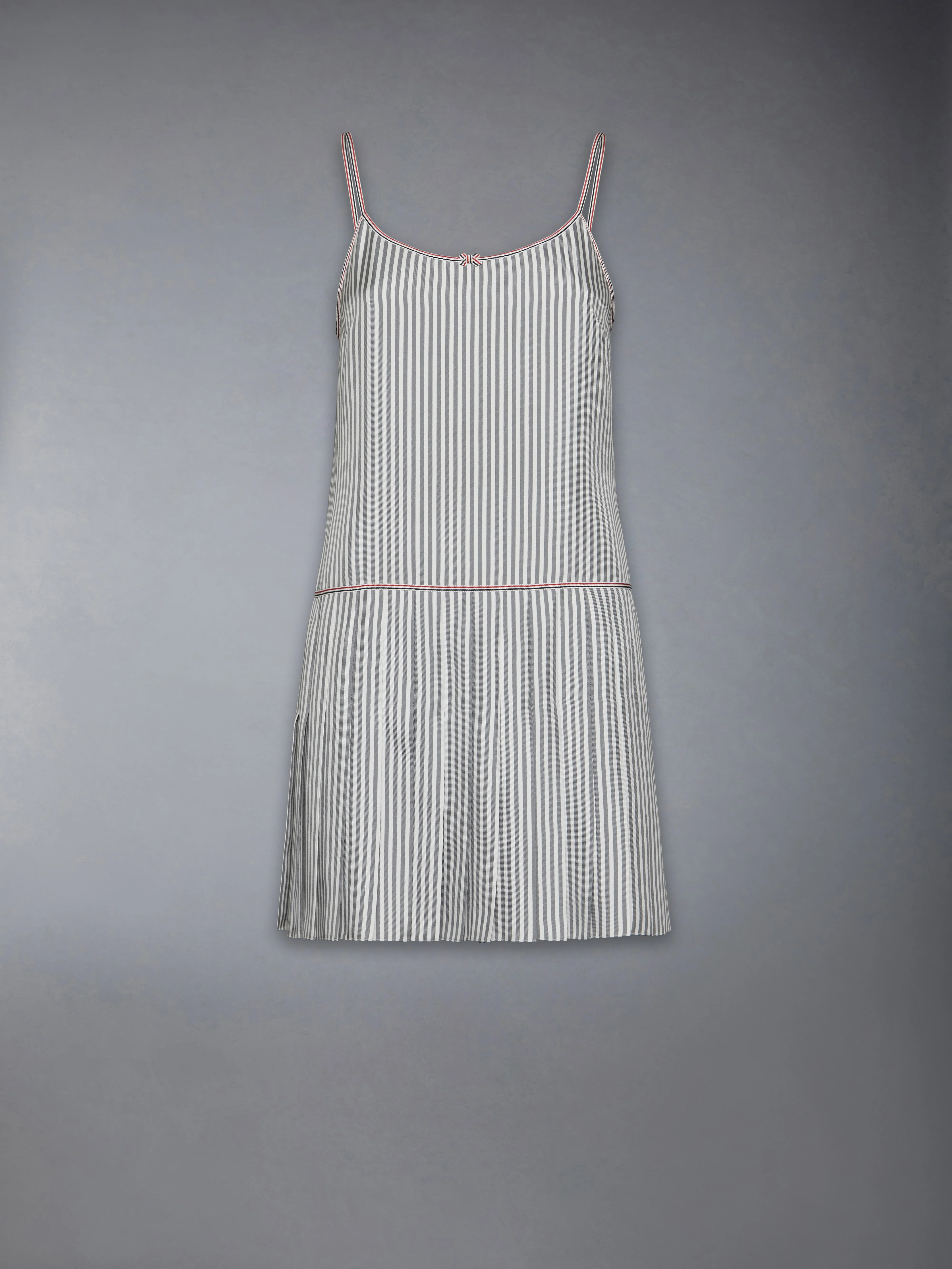 SILK TWILL MINI PLEATED SLIP DRESS - Image 7