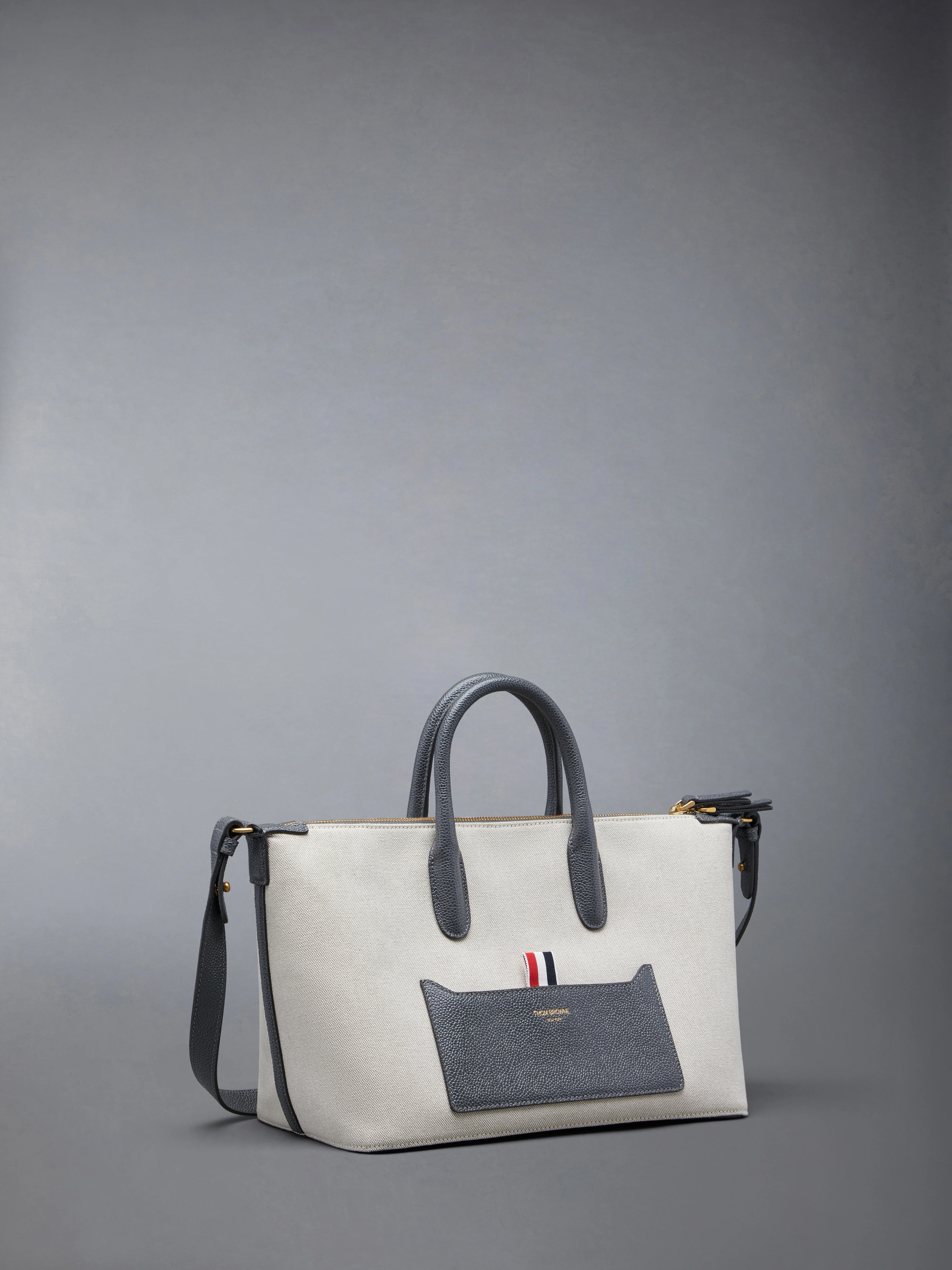 SMALL DUFFLE IN SALT AND PEPPER COTTON CANVAS - Image 3