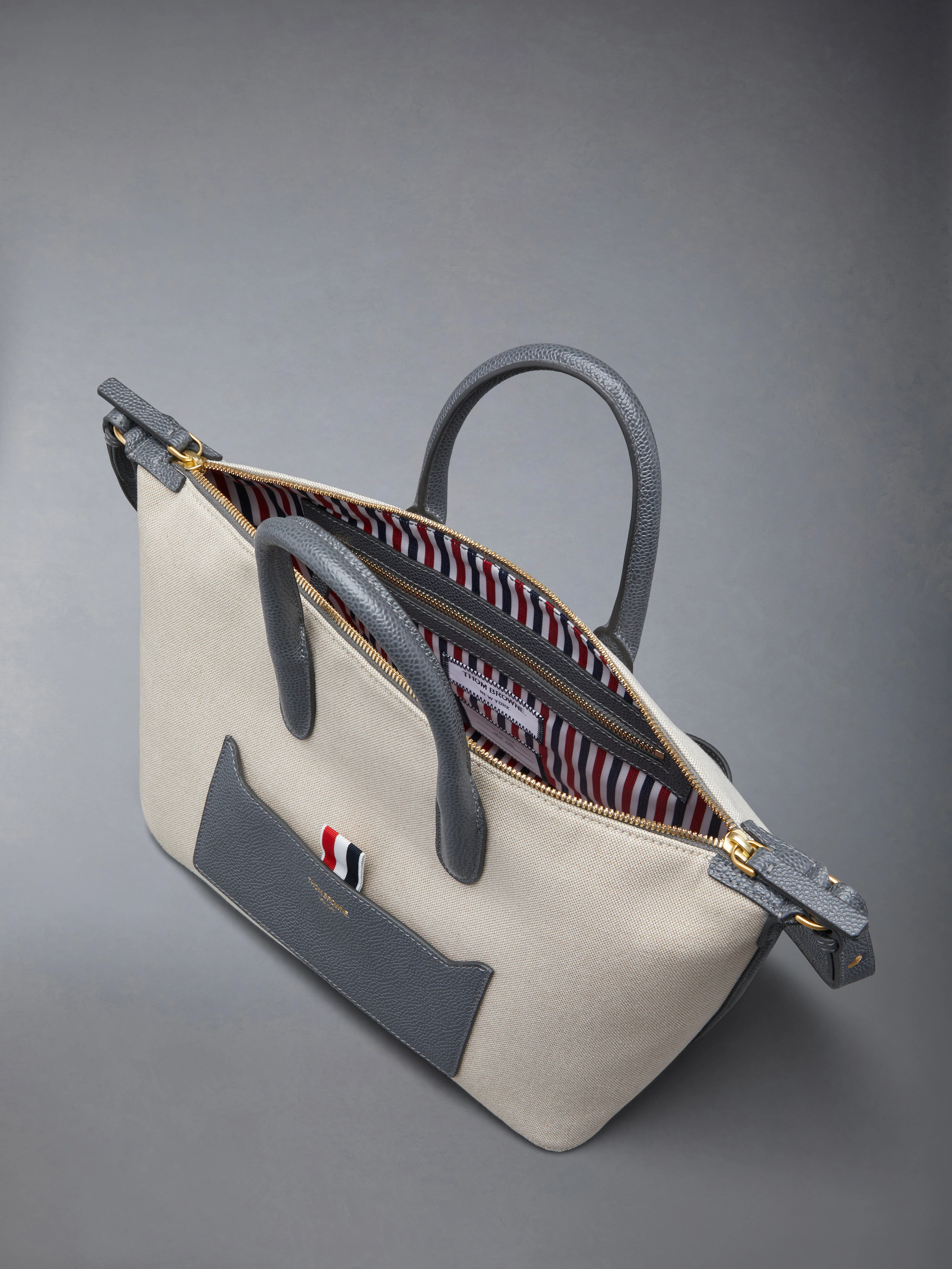 SMALL DUFFLE IN SALT AND PEPPER COTTON CANVAS - Image 5