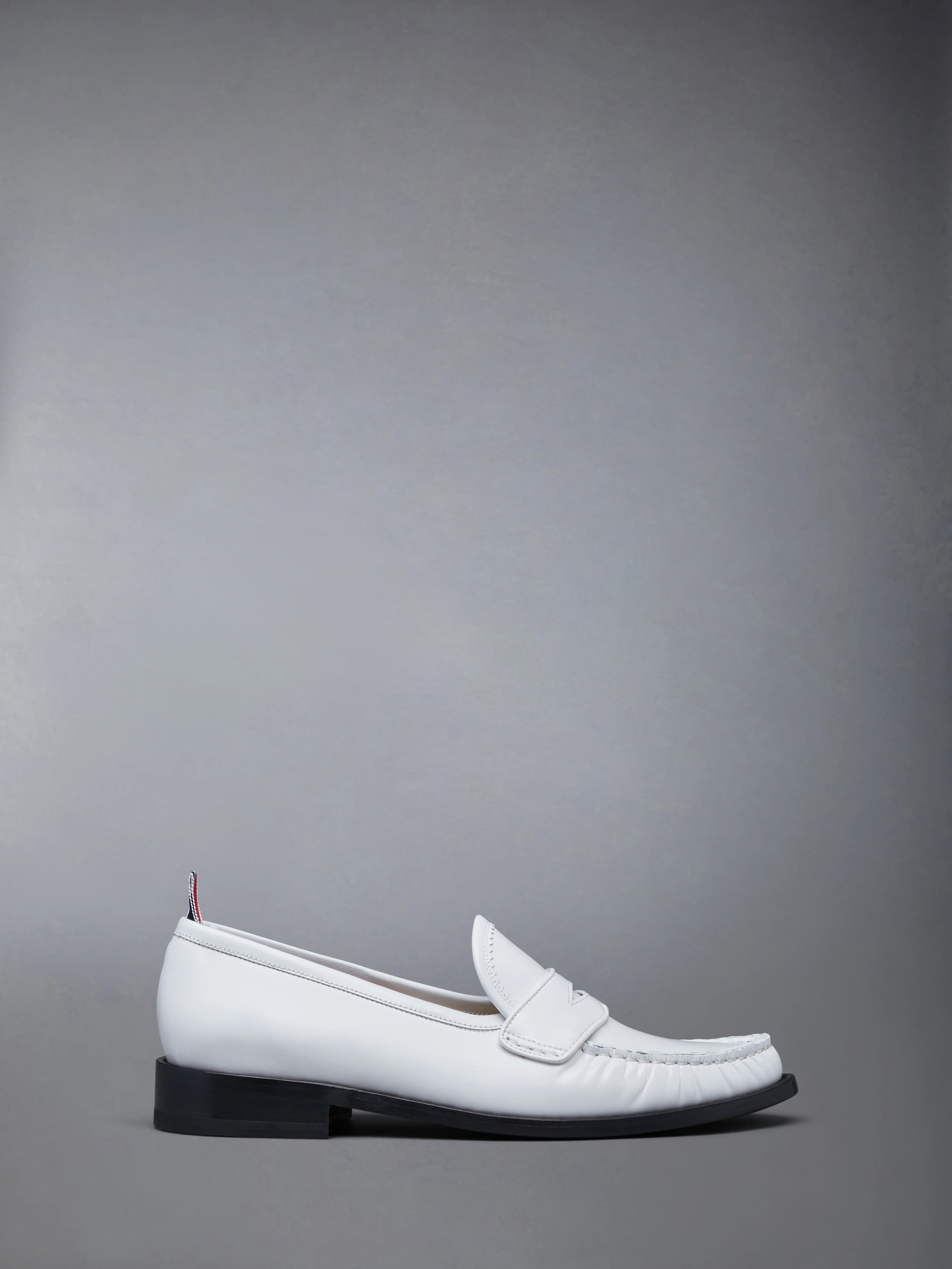 SOFT SPAZZOLATO LEATHER SOLE PLEATED VARSITY LOAFER