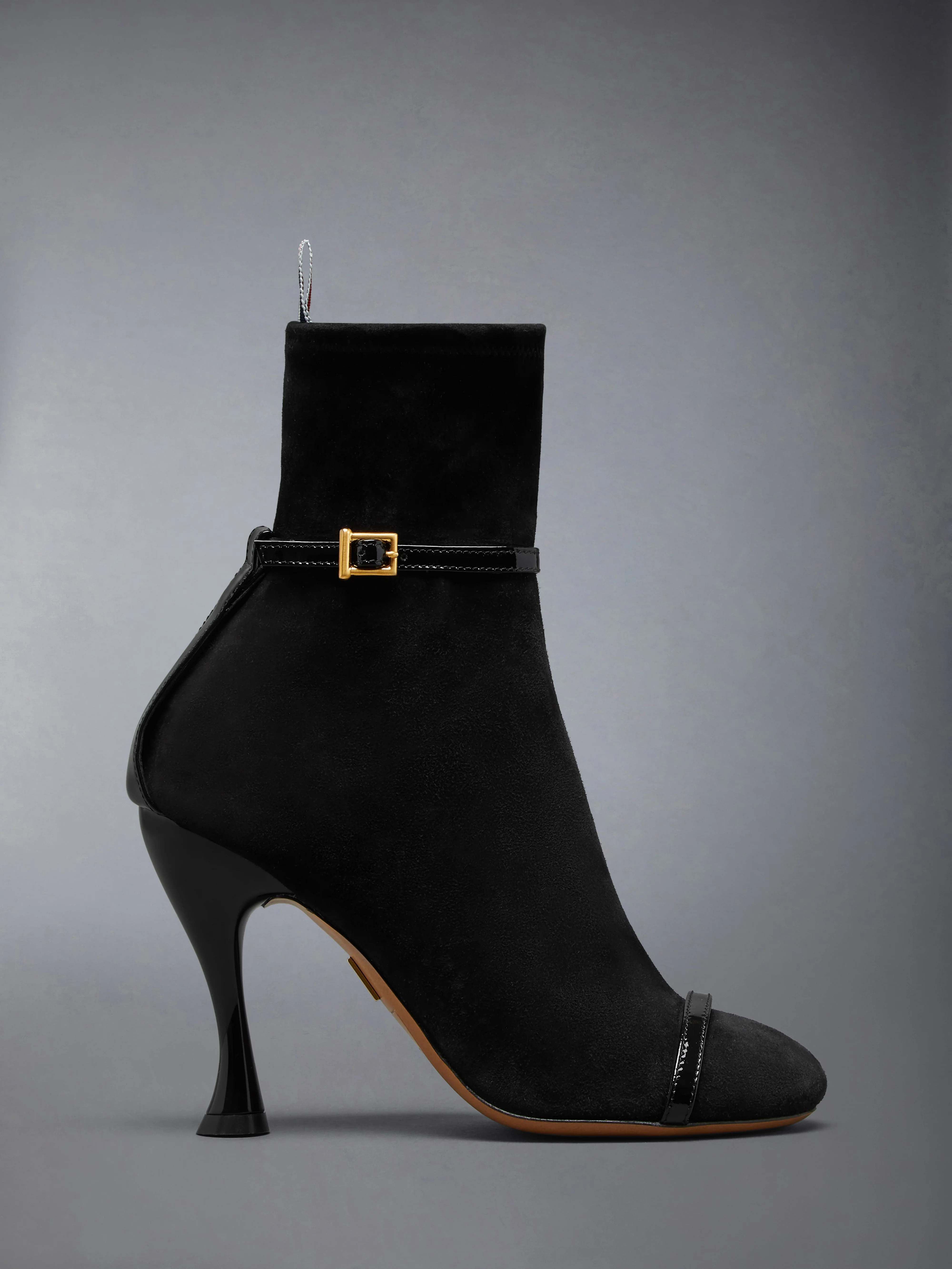 SOFT SUEDE TROMPE L'OEIL 4-BAR ANKLE BOOT 105MM - Image 2