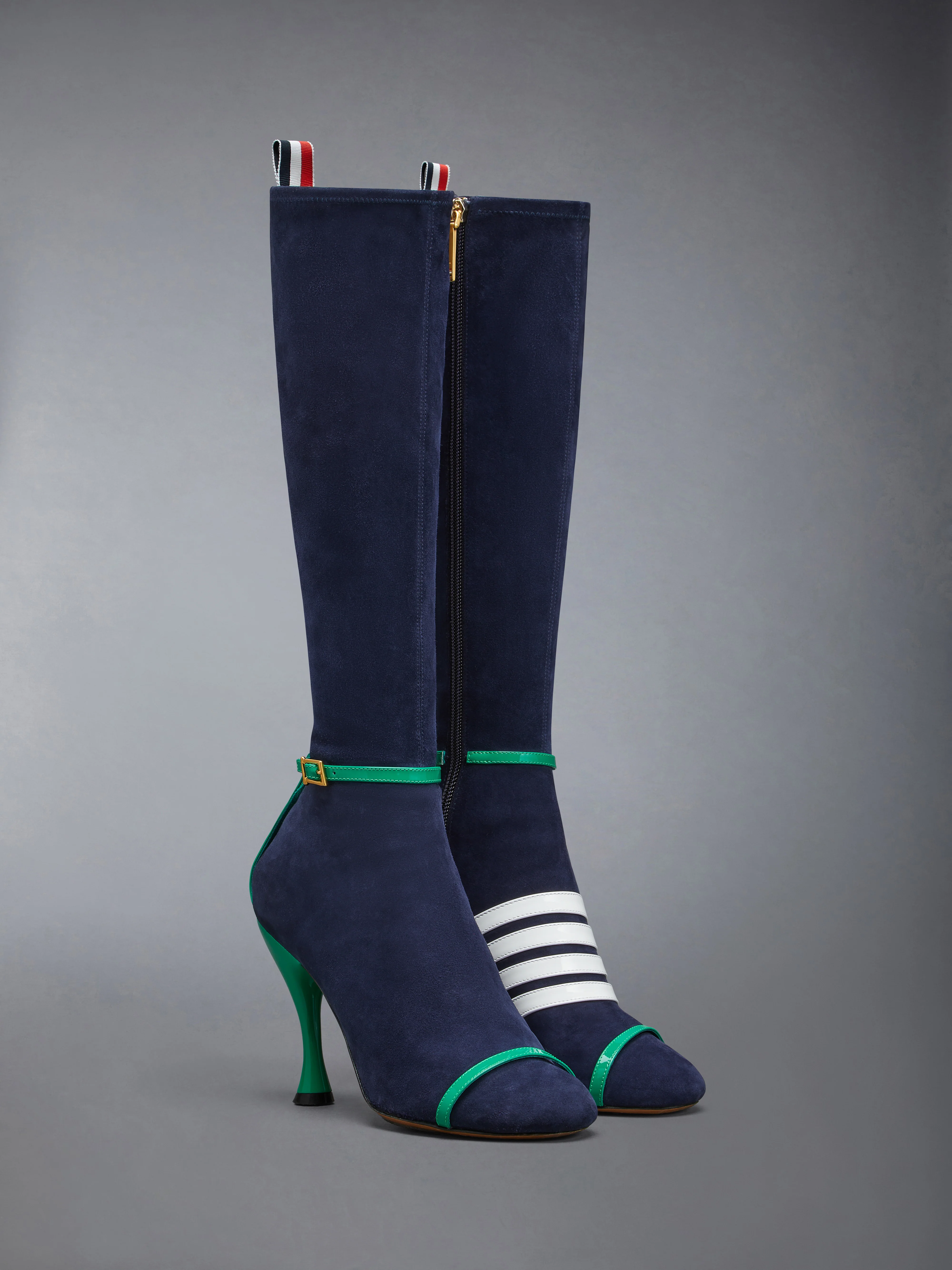 SOFT SUEDE TROMPE L'OEIL 4-BAR SANDAL BOOT 105MM - Image 2