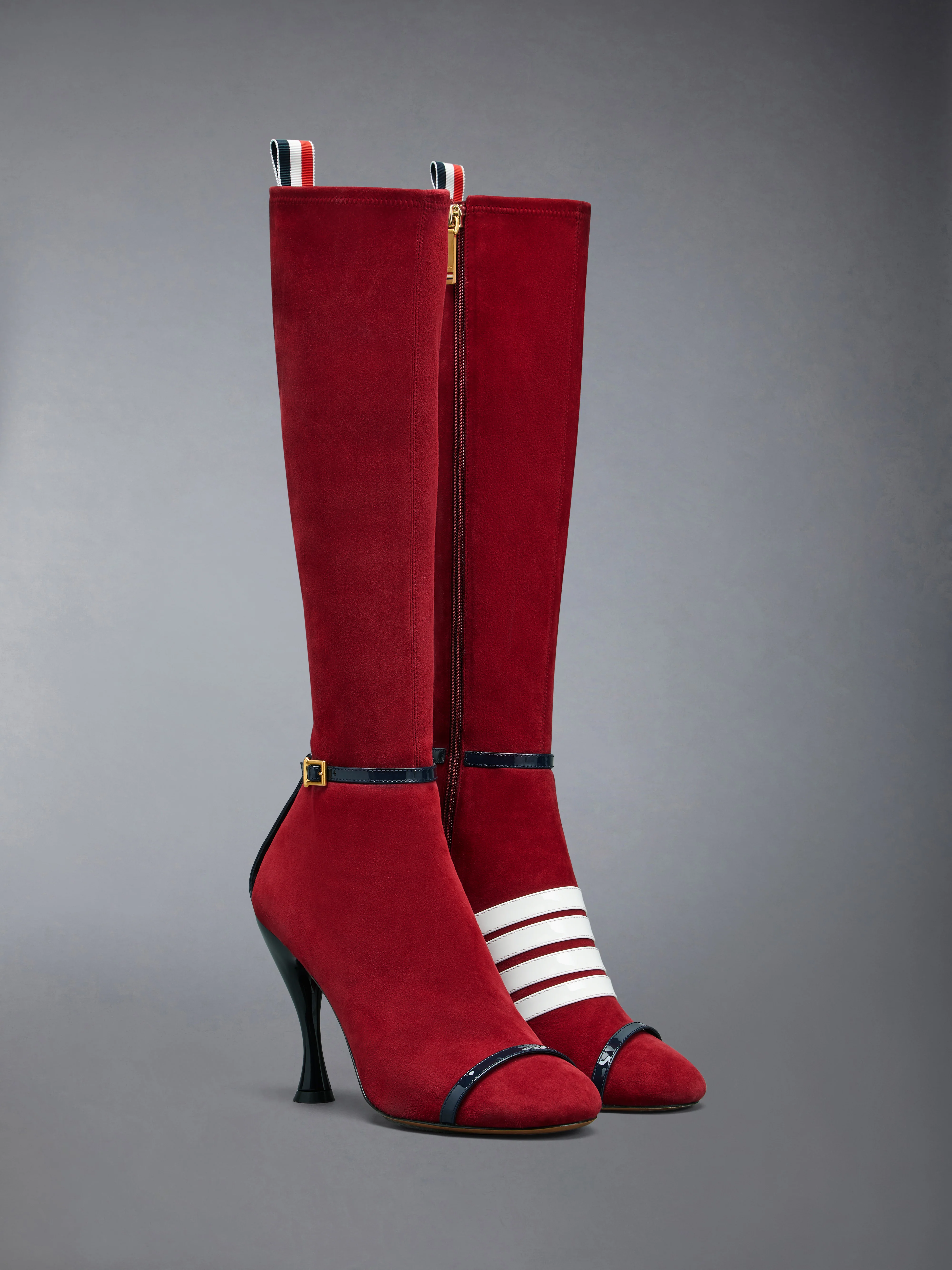 SOFT SUEDE TROMPE L'OEIL 4-BAR SANDAL BOOT 105MM - Image 2