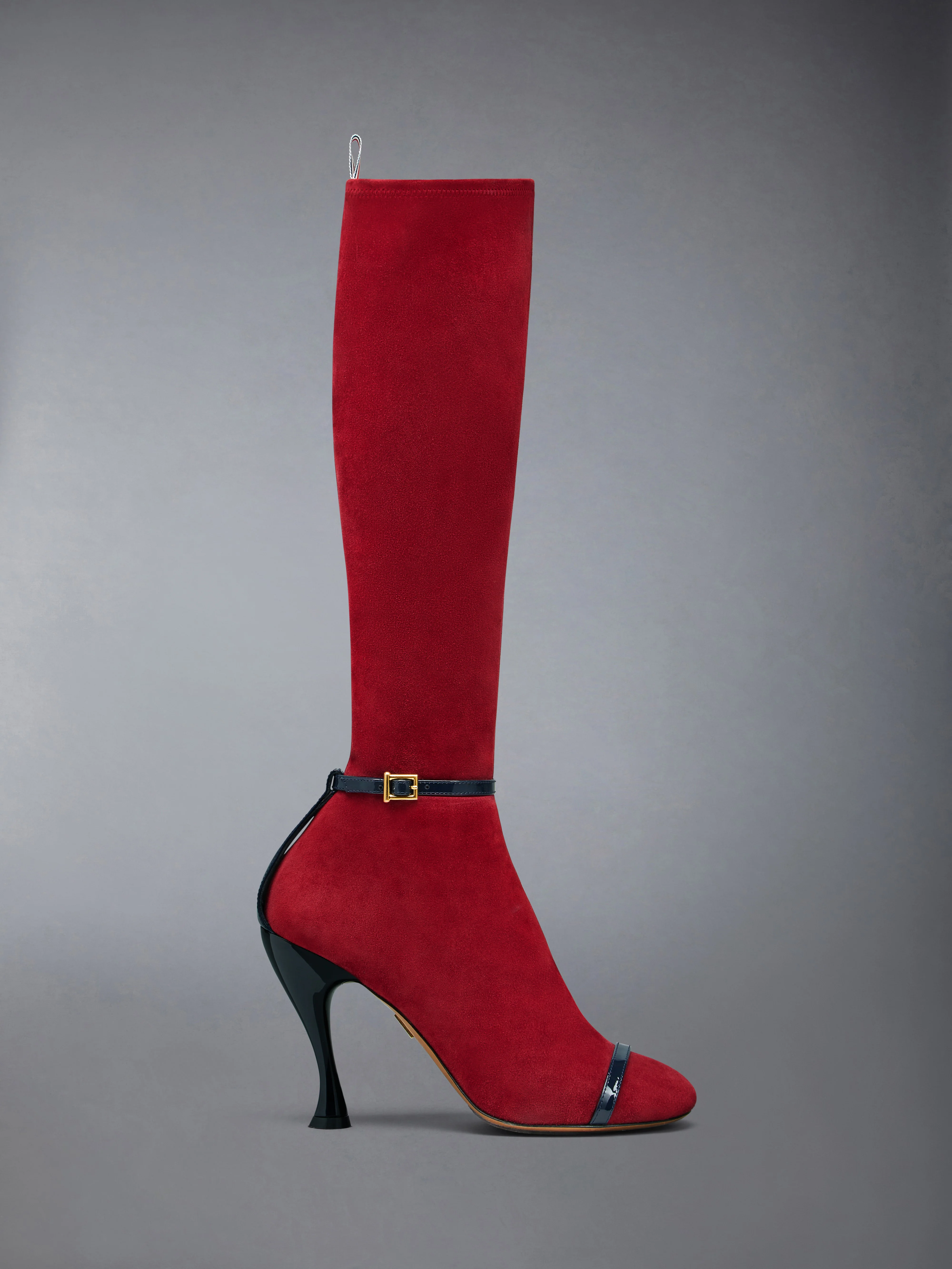 SOFT SUEDE TROMPE L'OEIL 4-BAR SANDAL BOOT 105MM - Image 3