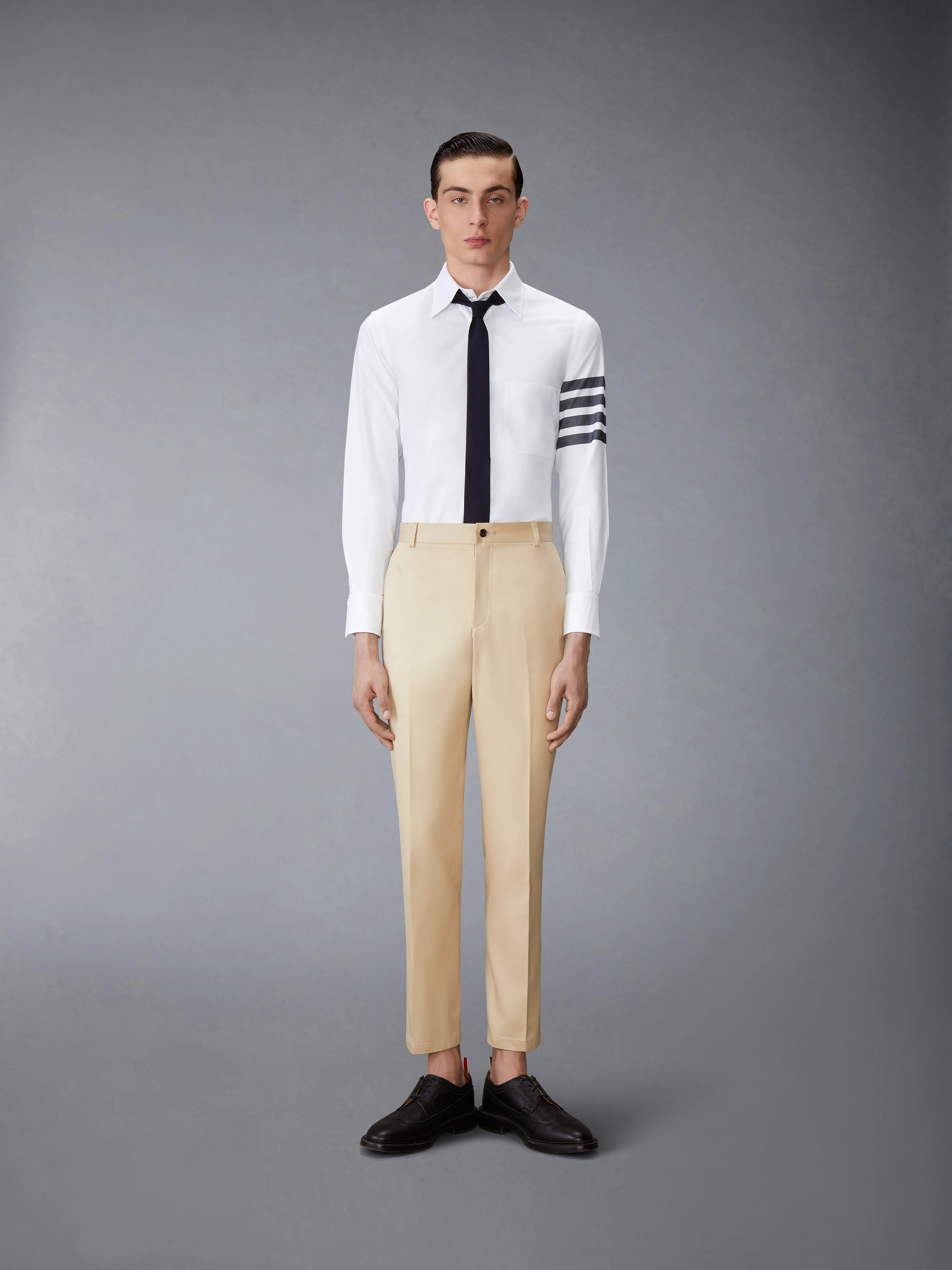 SOLID OXFORD 4-BAR POINT COLLAR SHIRT - Image 4