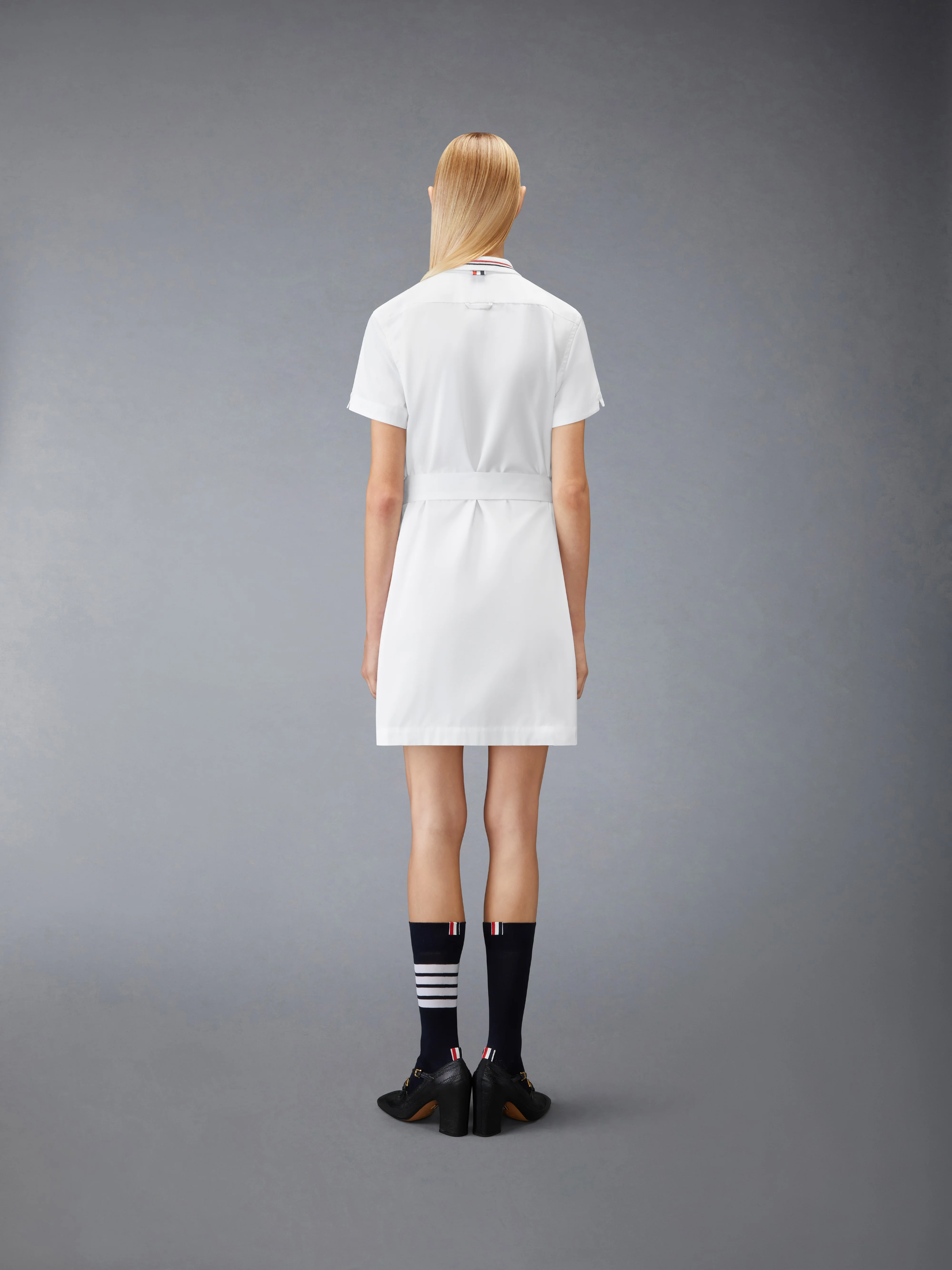 SOLID POPLIN BOW SHIRTDRESS - Image 3