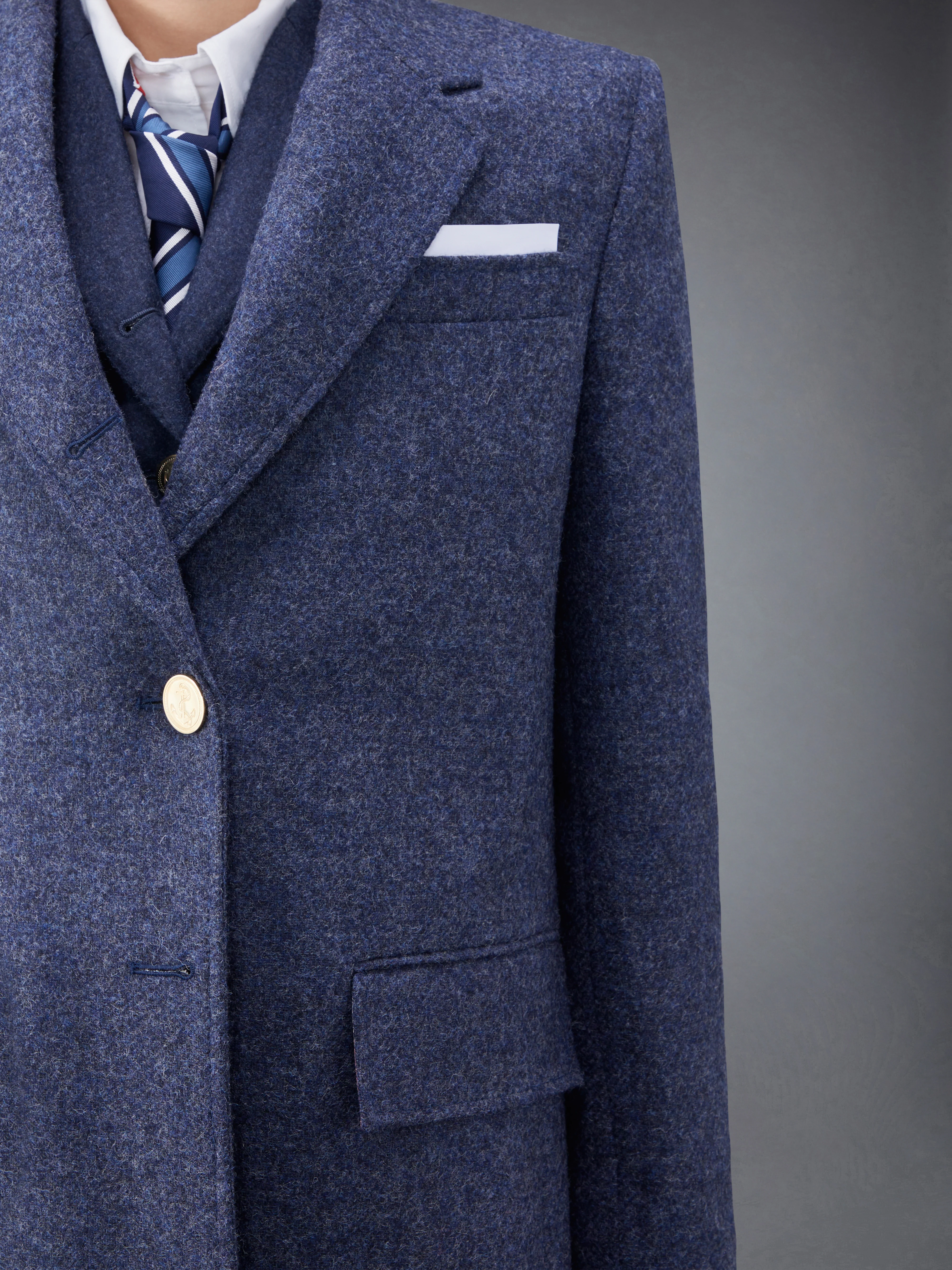Solid Shetland Wide Lapel Overcoat - Image 8