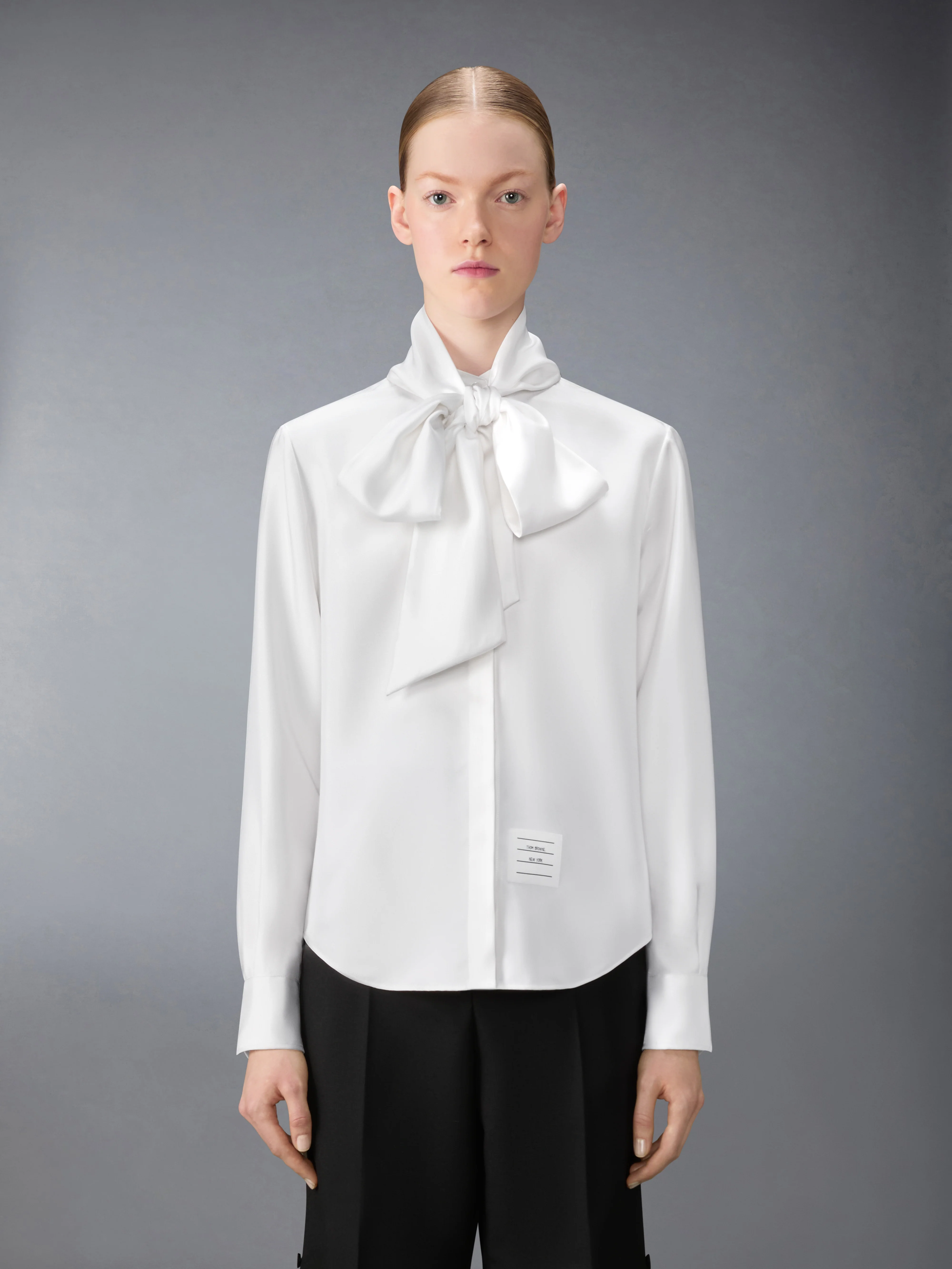 SOLID SILK TWILL DETACHABLE COLLAR SHIRT - Image 3