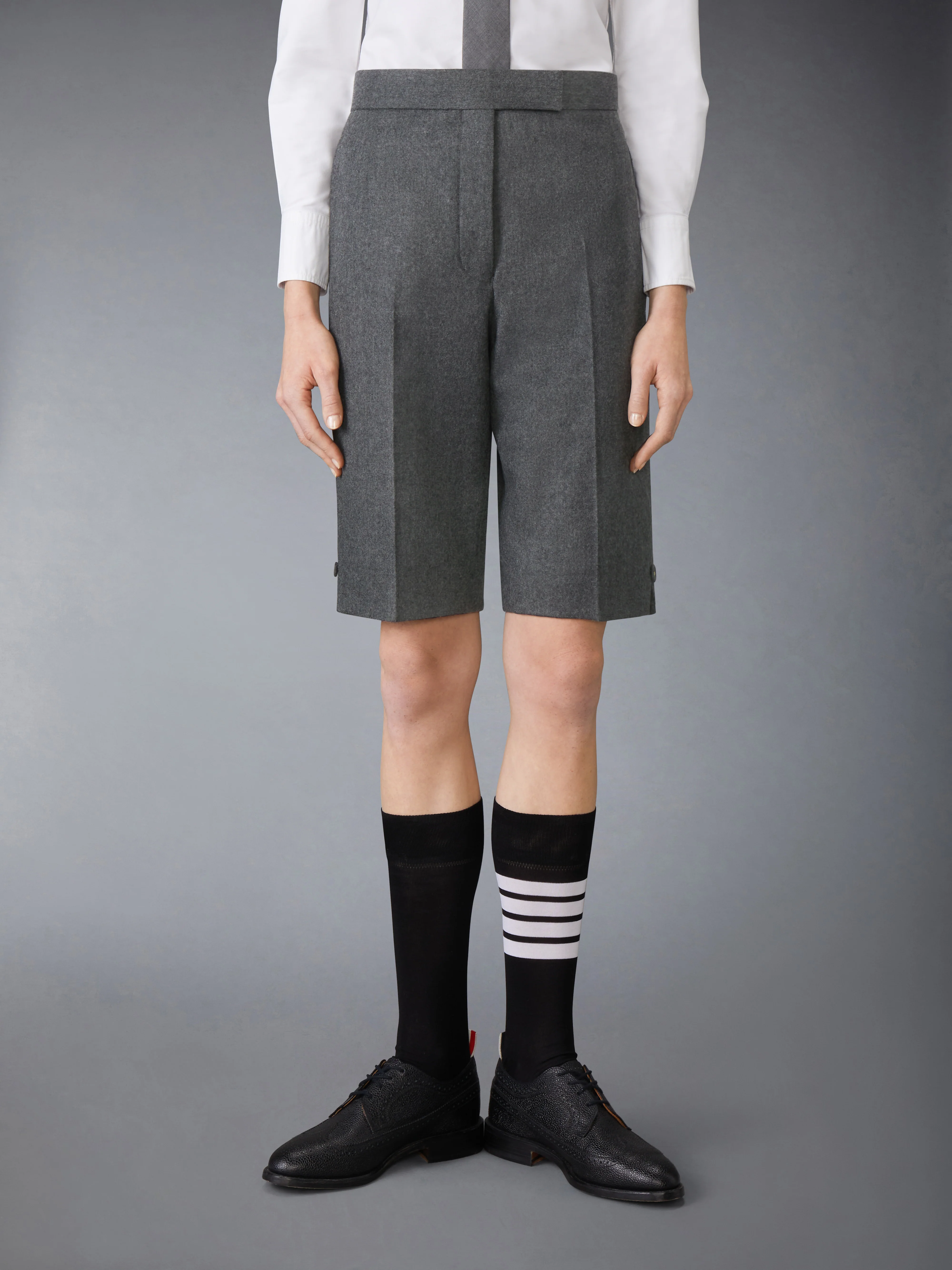 SOLID WOOL FLANNEL BERMUDA SHORT
