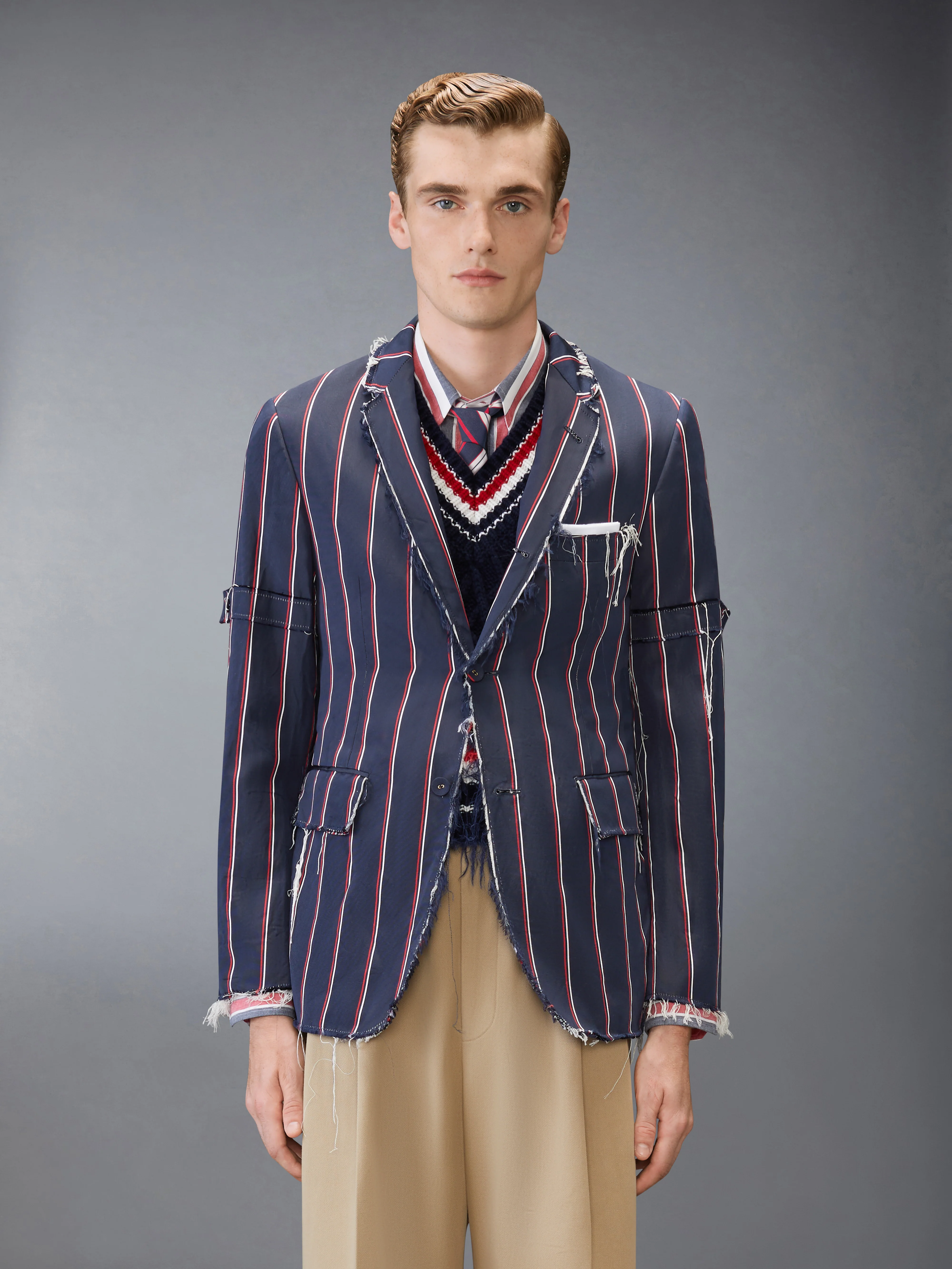 STRIPE MOGADOR UNCONSTRUCTED SPORTCOAT