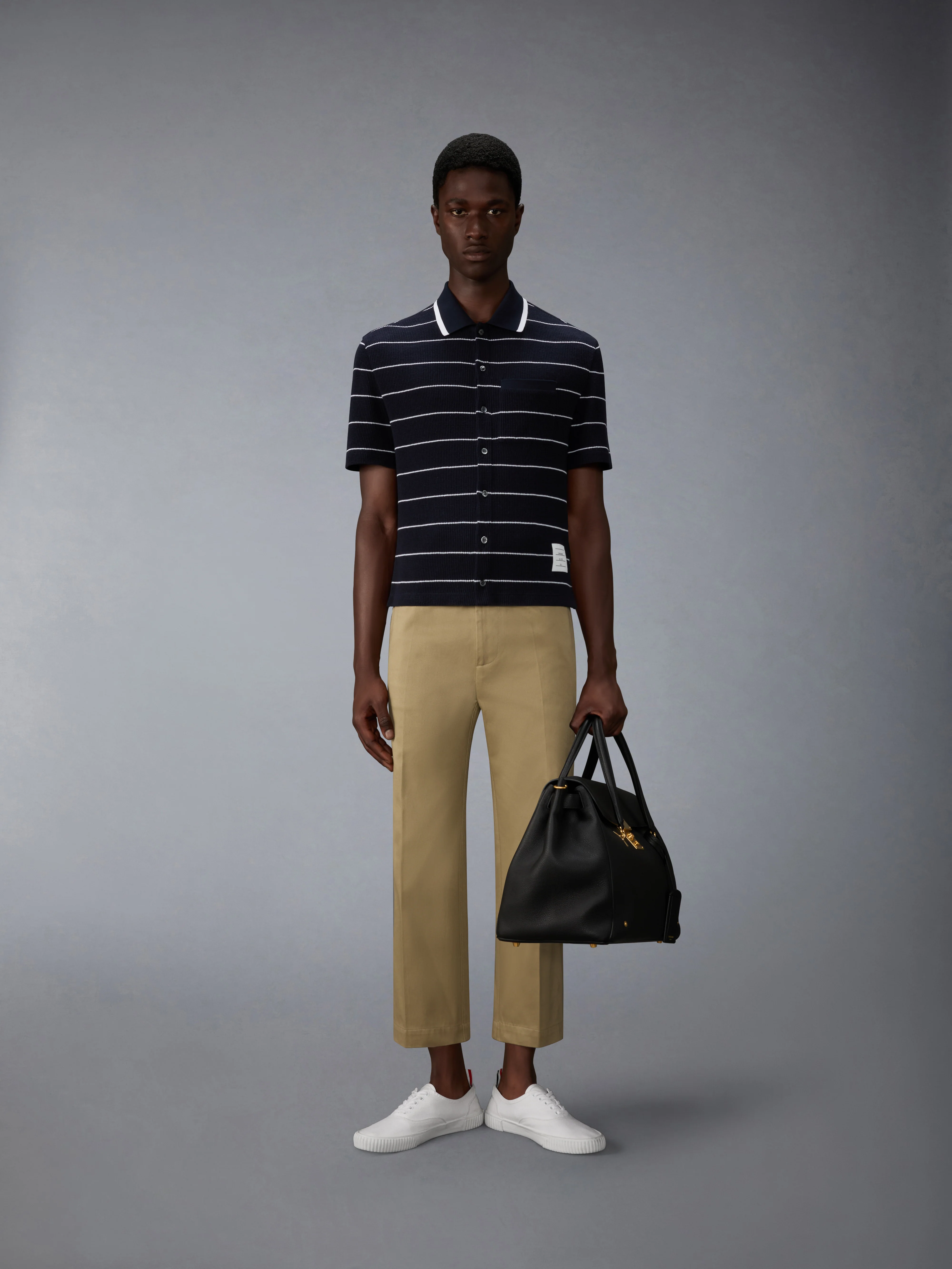 STRIPE WAFFLE SHORT SLEEVE SHIRT - Image 3