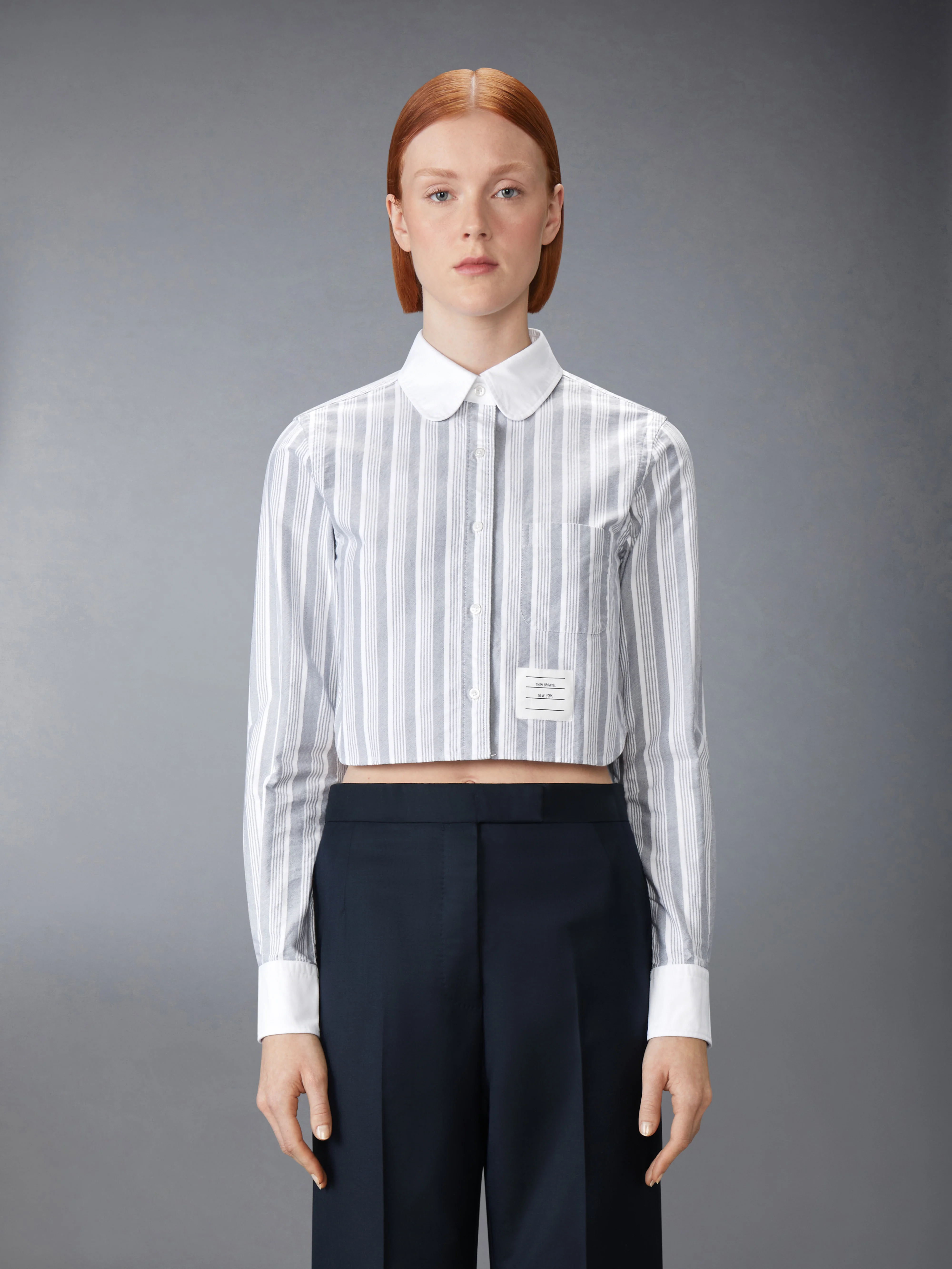 STRIPED CROPPED OXFORD SHIRT