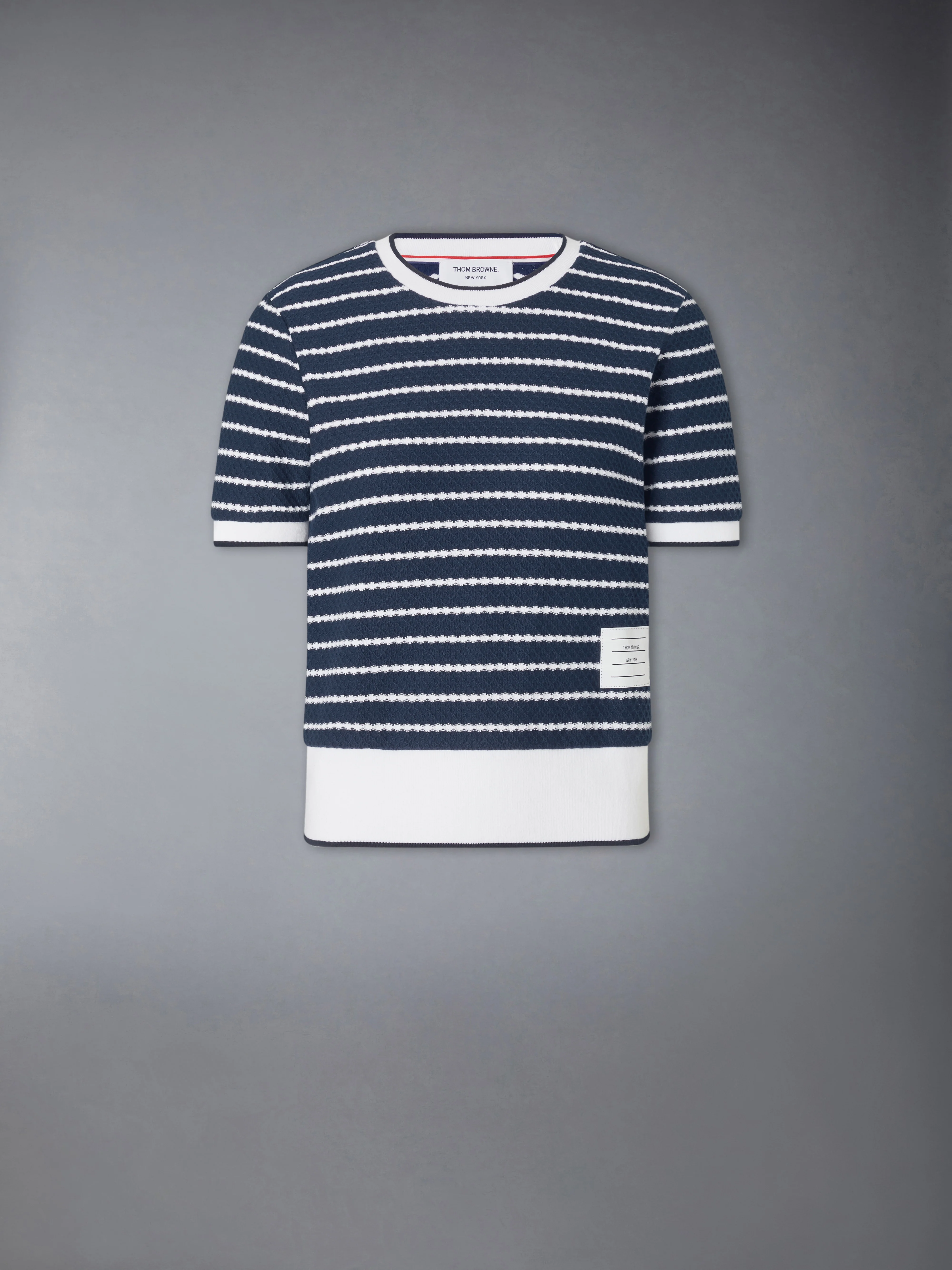 STRIPED HONEYCOMB RIB TEE - Image 6