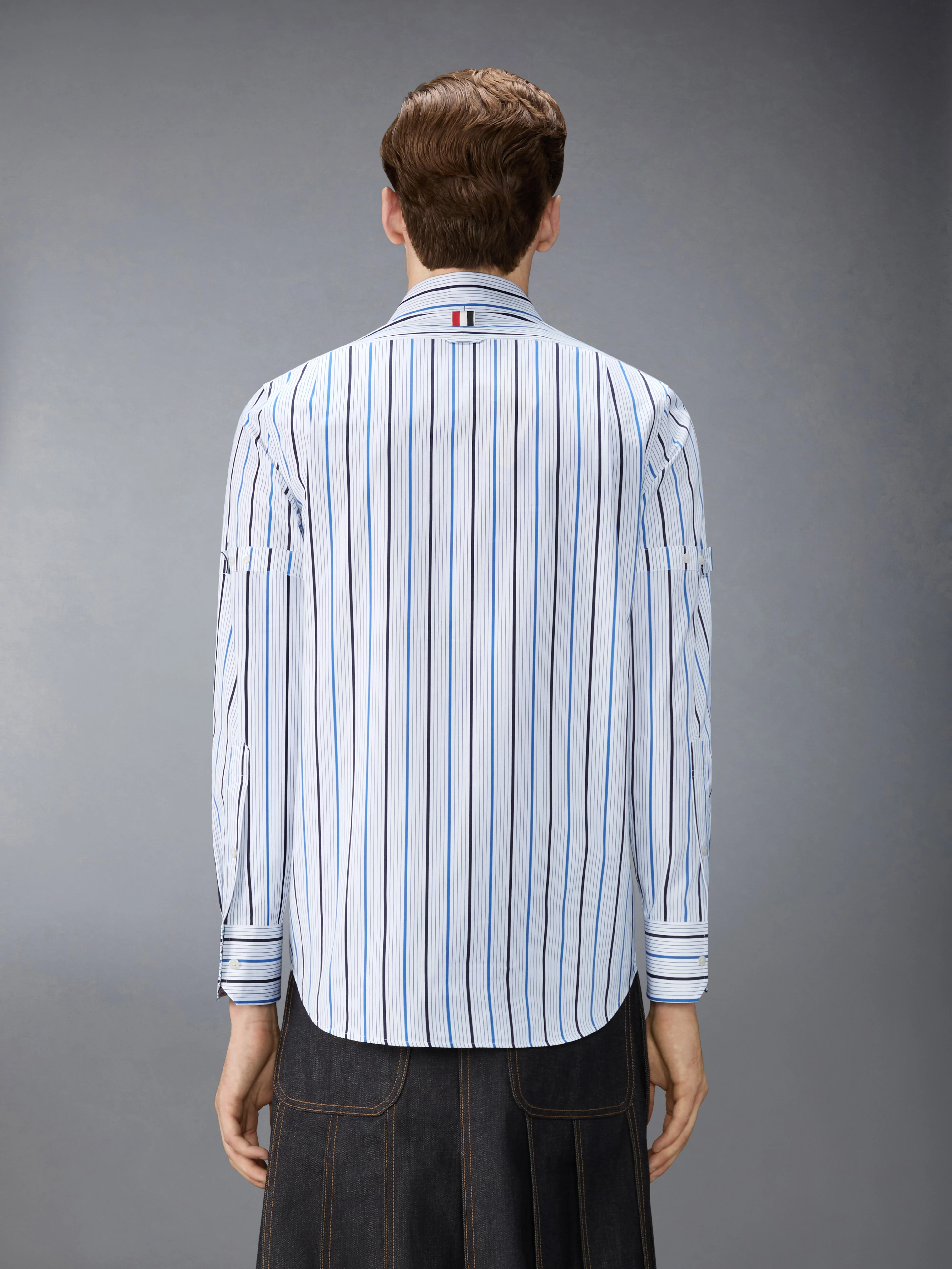 STRIPED POPLIN ARMBAND POPOVER ARMBAND SHIRT - Image 3