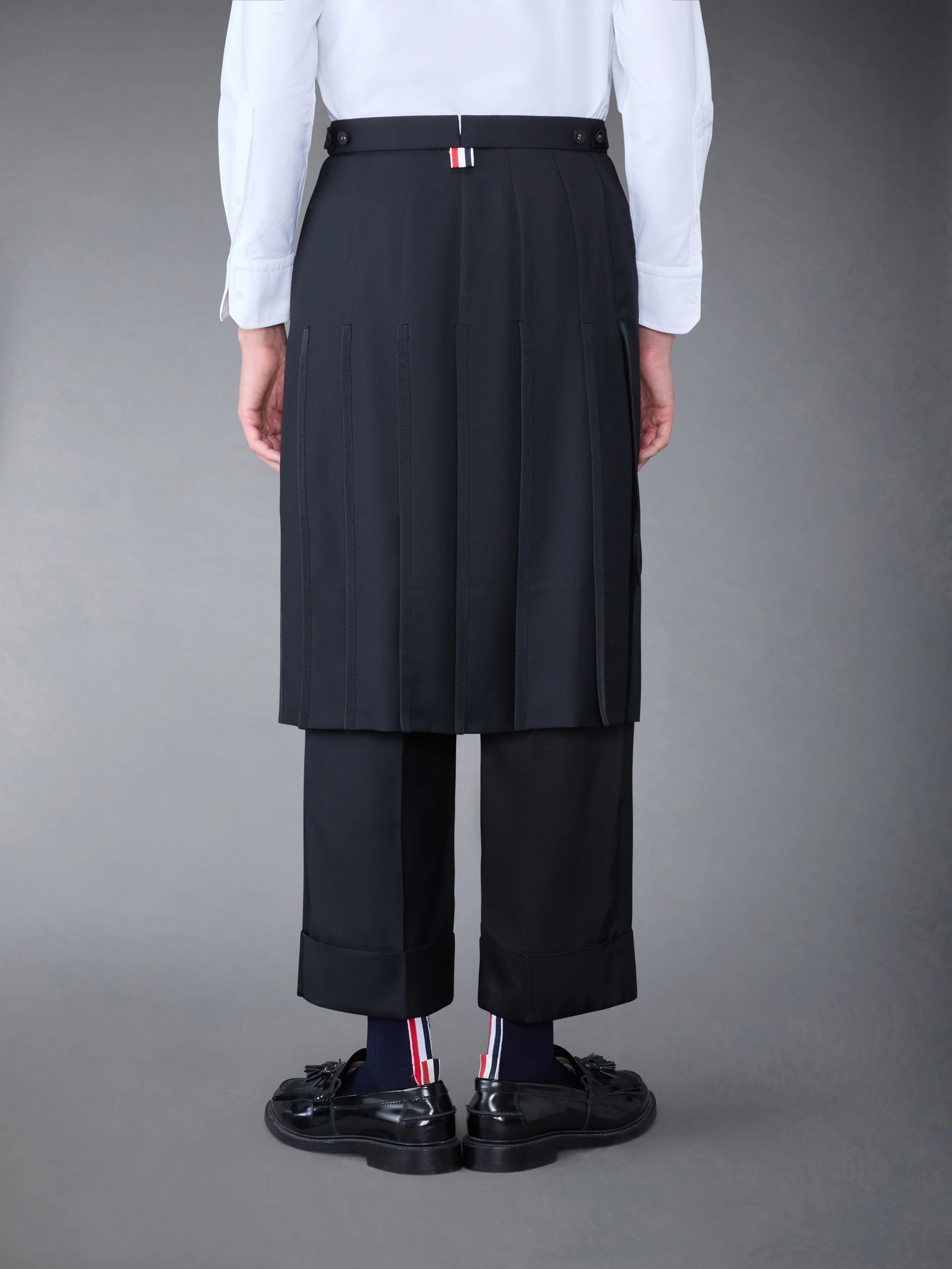 Super 120's Collage Pleated Trouser Skirt - Image 3