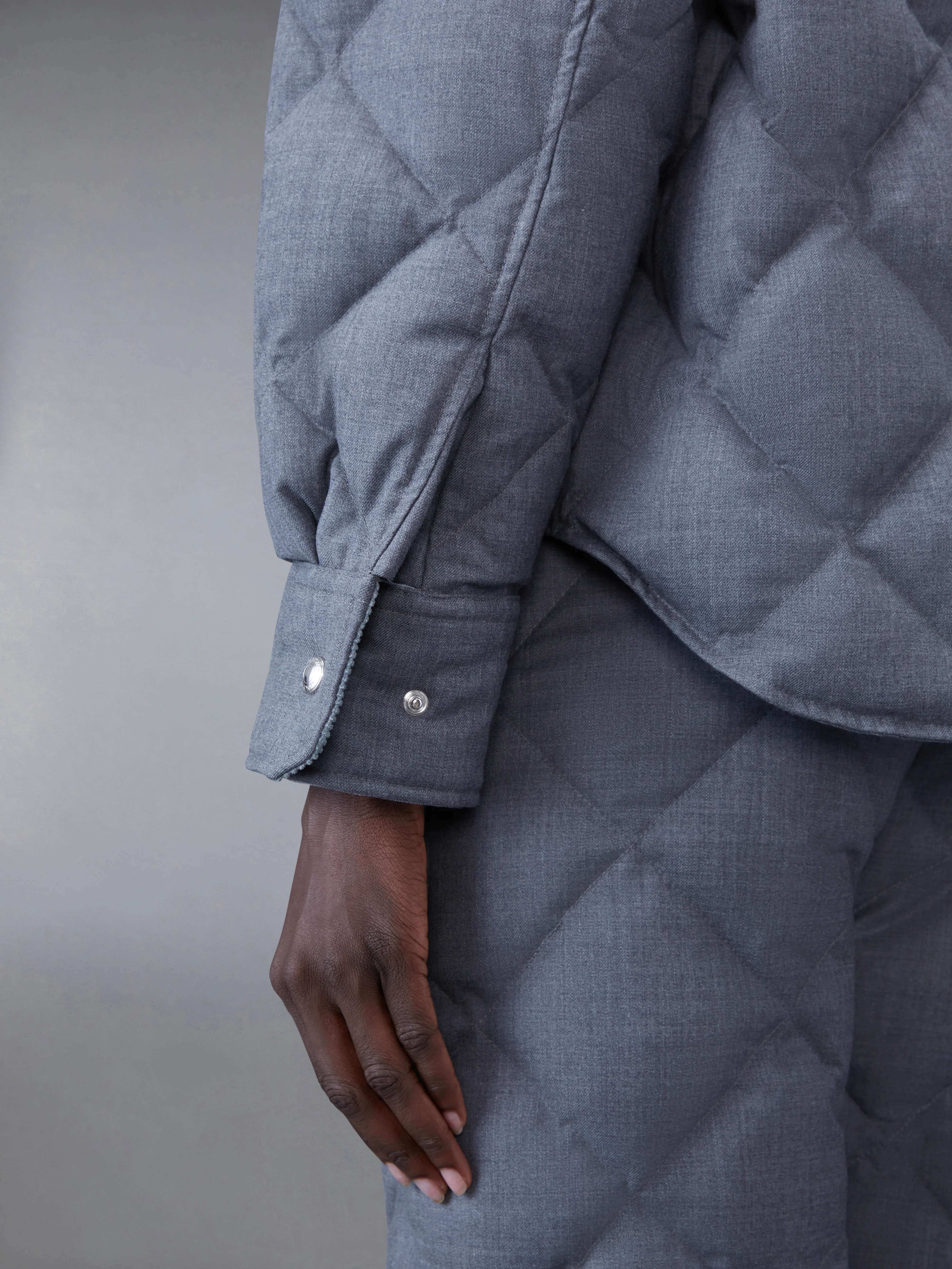 SUPER 120'S TWILL DOWN HOODED PATCH POCKET JACKET - Image 4