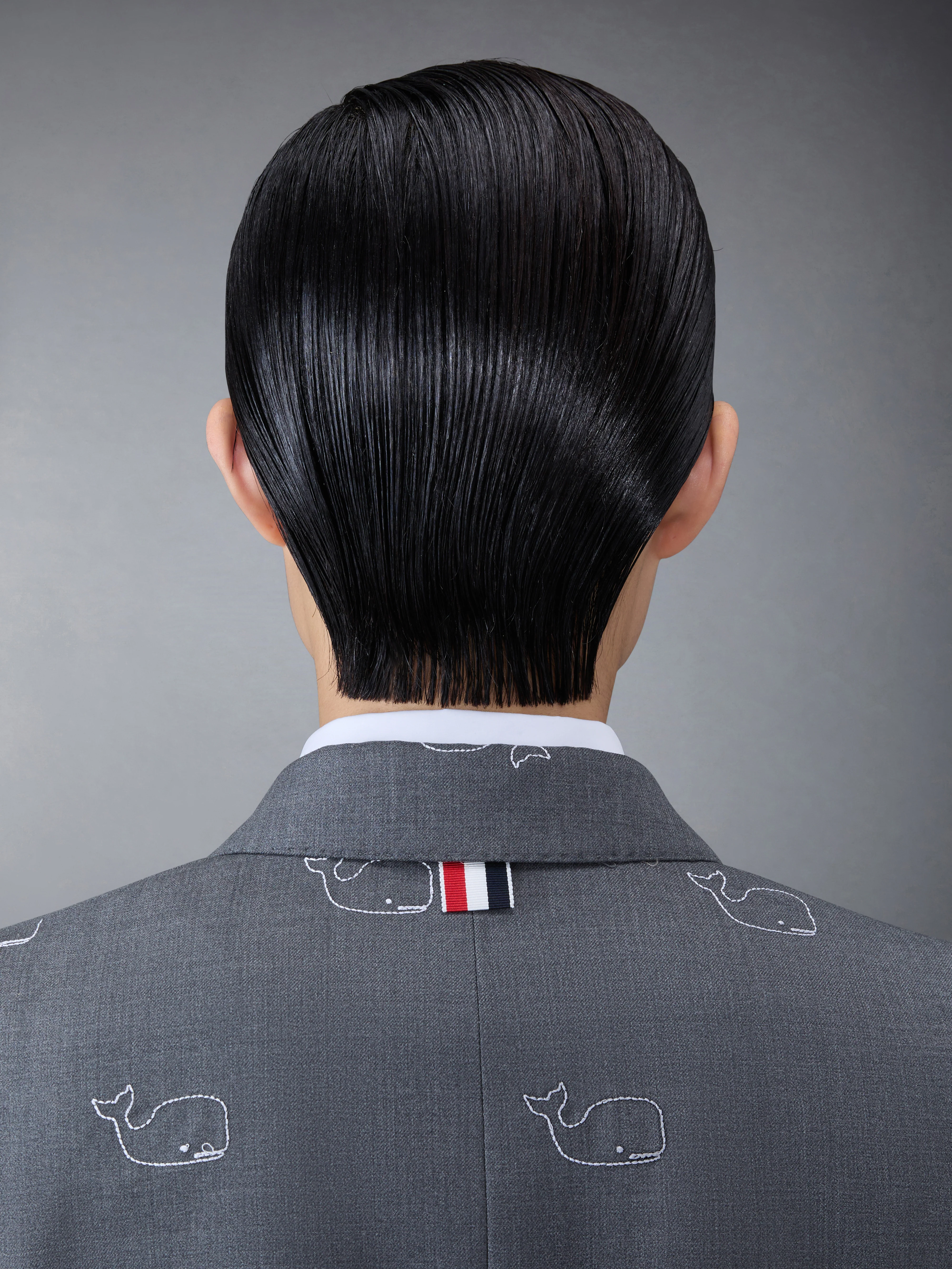 Super 120's Twill Elbow Patch Whale and Sailboat High Armhole Sport Coat - Image 5