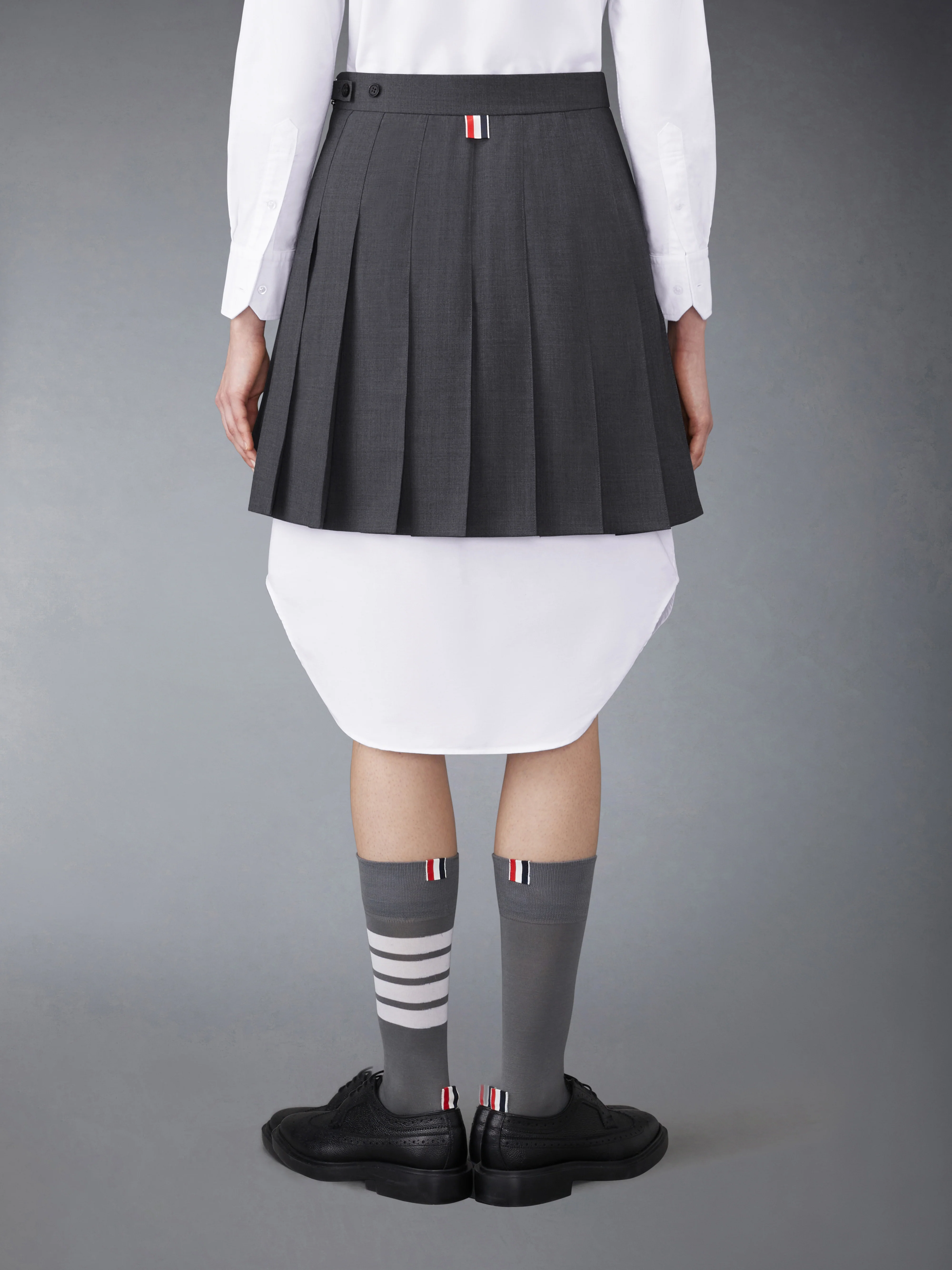 SUPER 120'S TWILL PLEATED MINI SKIRT - Image 3