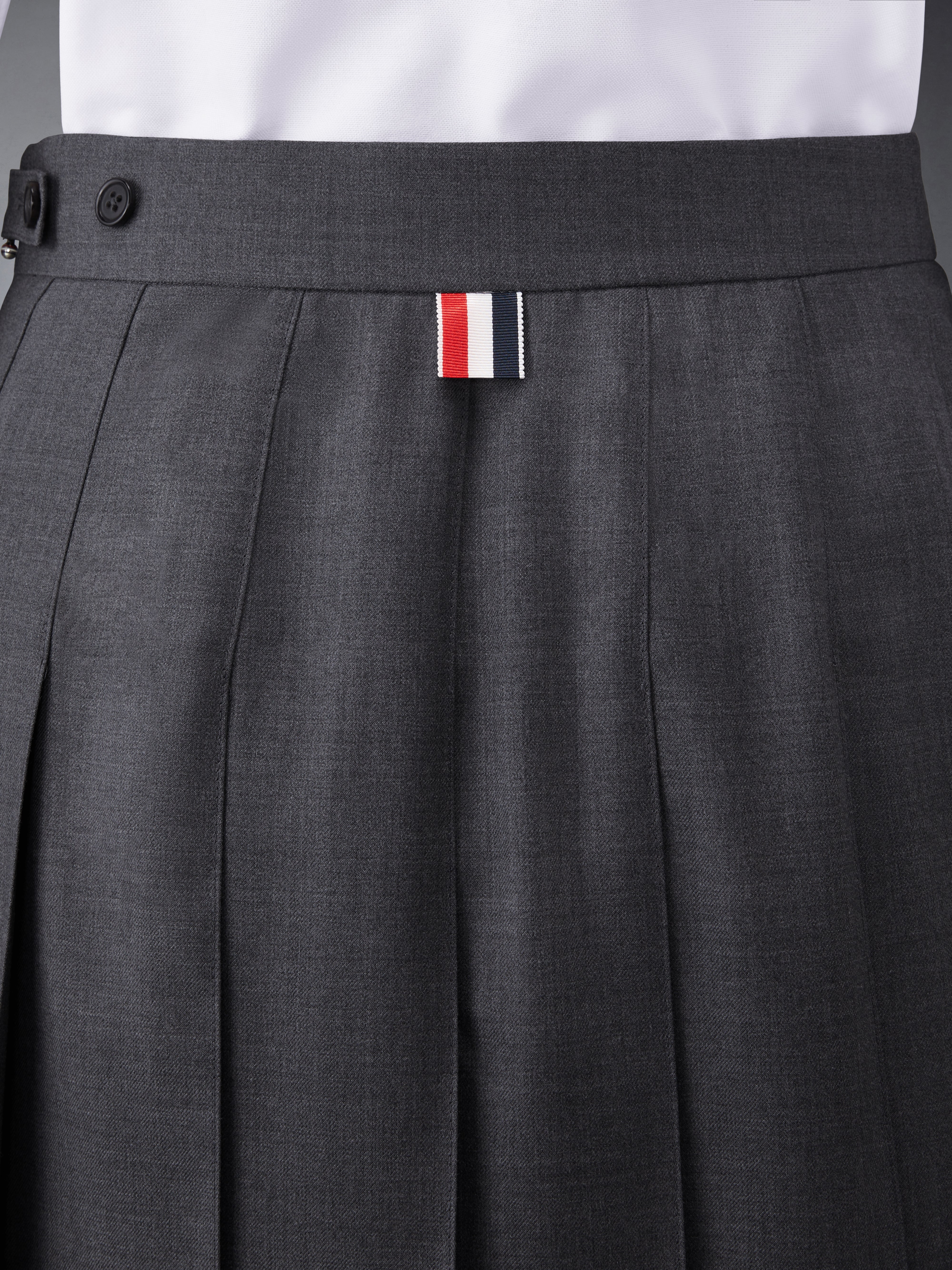 SUPER 120'S TWILL PLEATED MINI SKIRT - Image 6