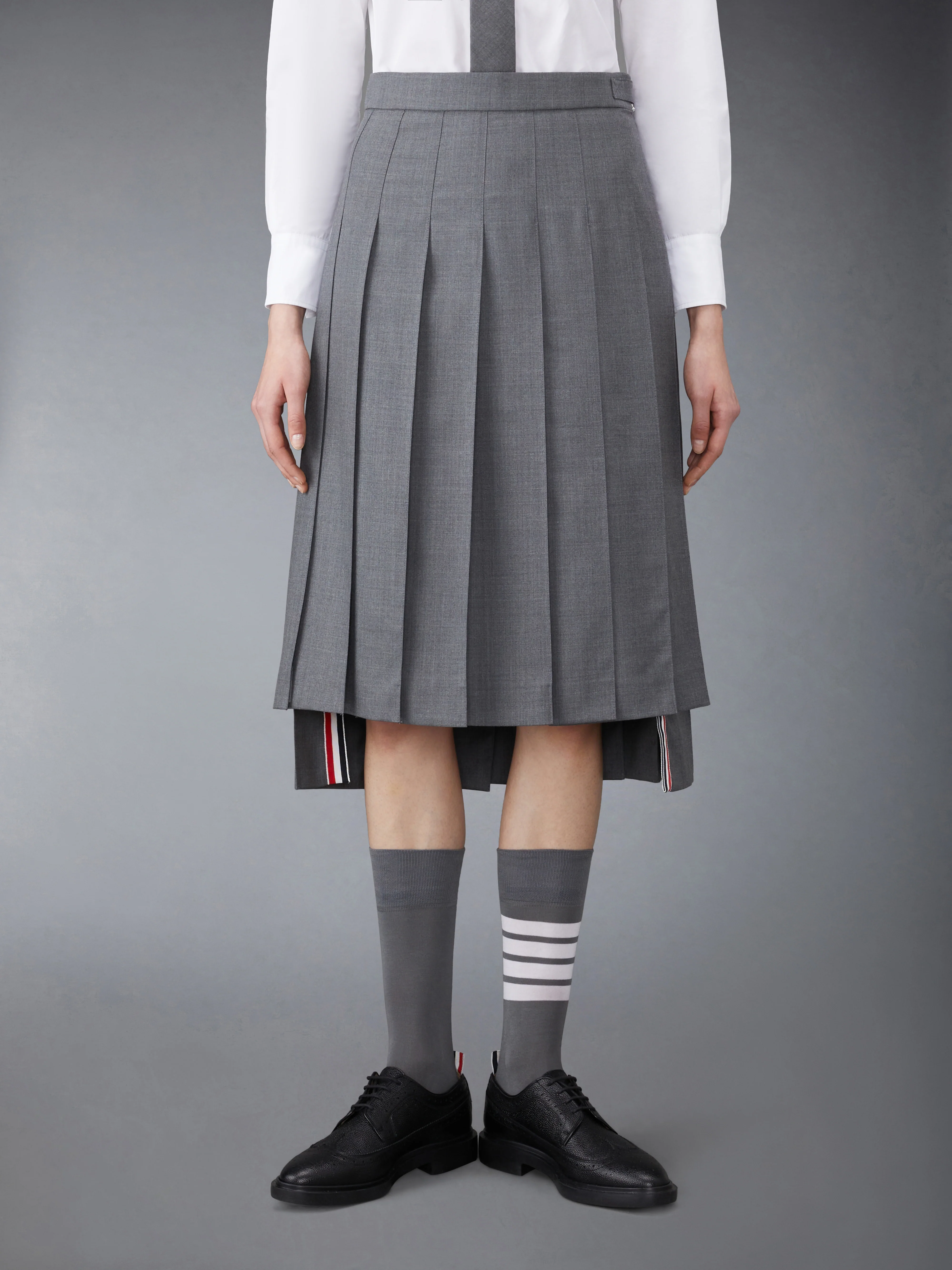 SUPER 120'S TWILL PLEATED SKIRT