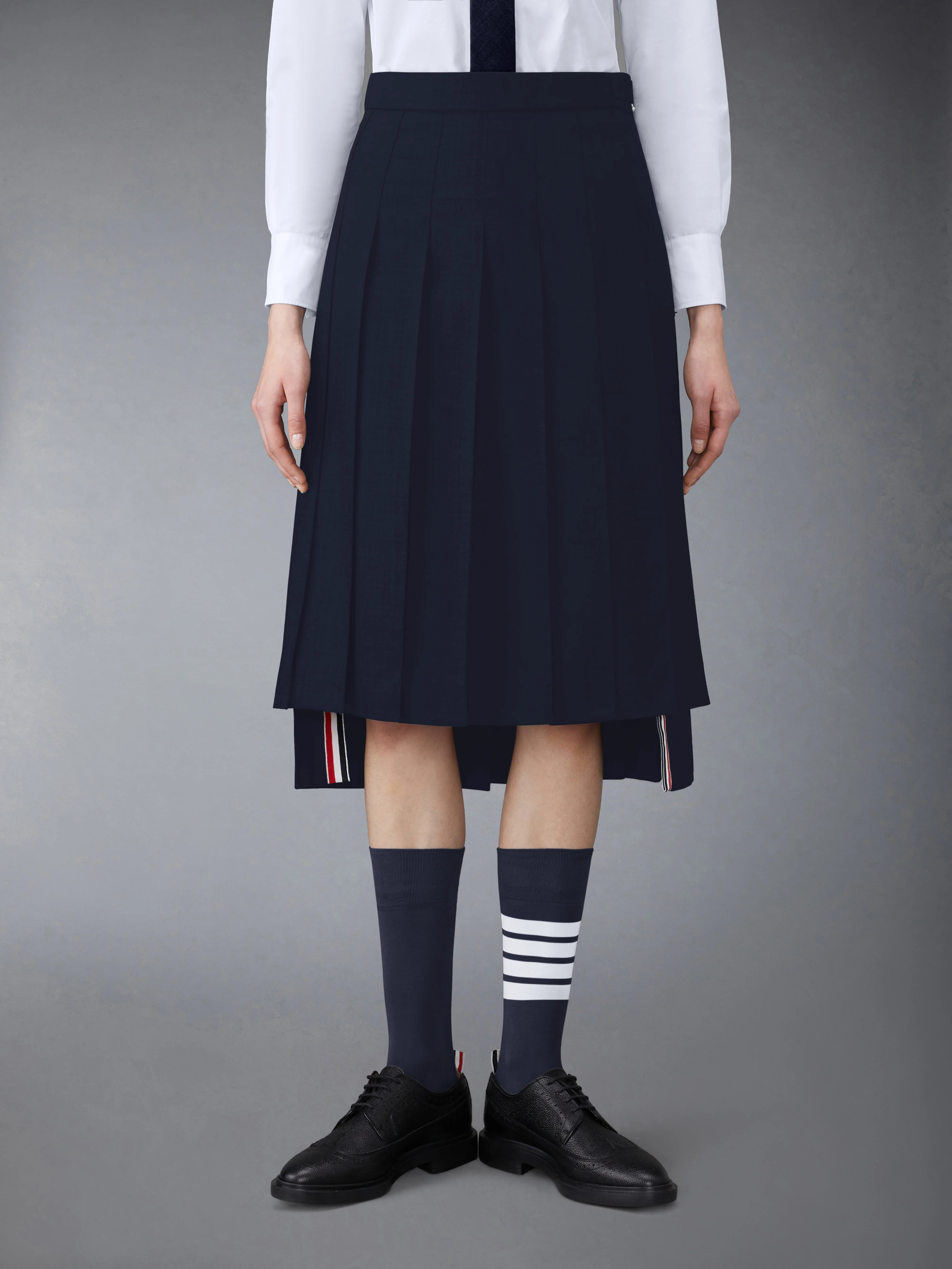 SUPER 120'S TWILL PLEATED SKIRT