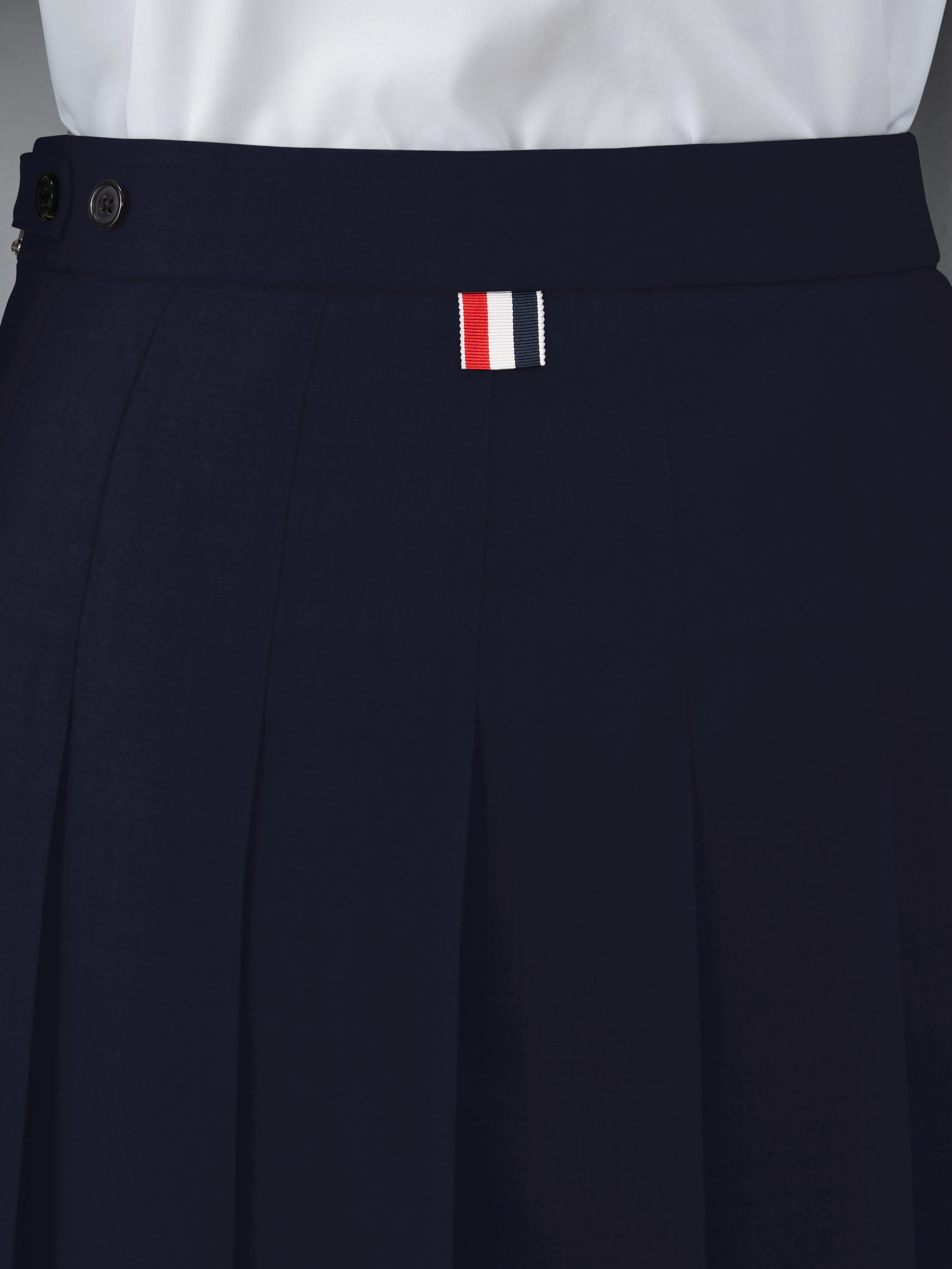 SUPER 120'S TWILL PLEATED SKIRT - Image 6