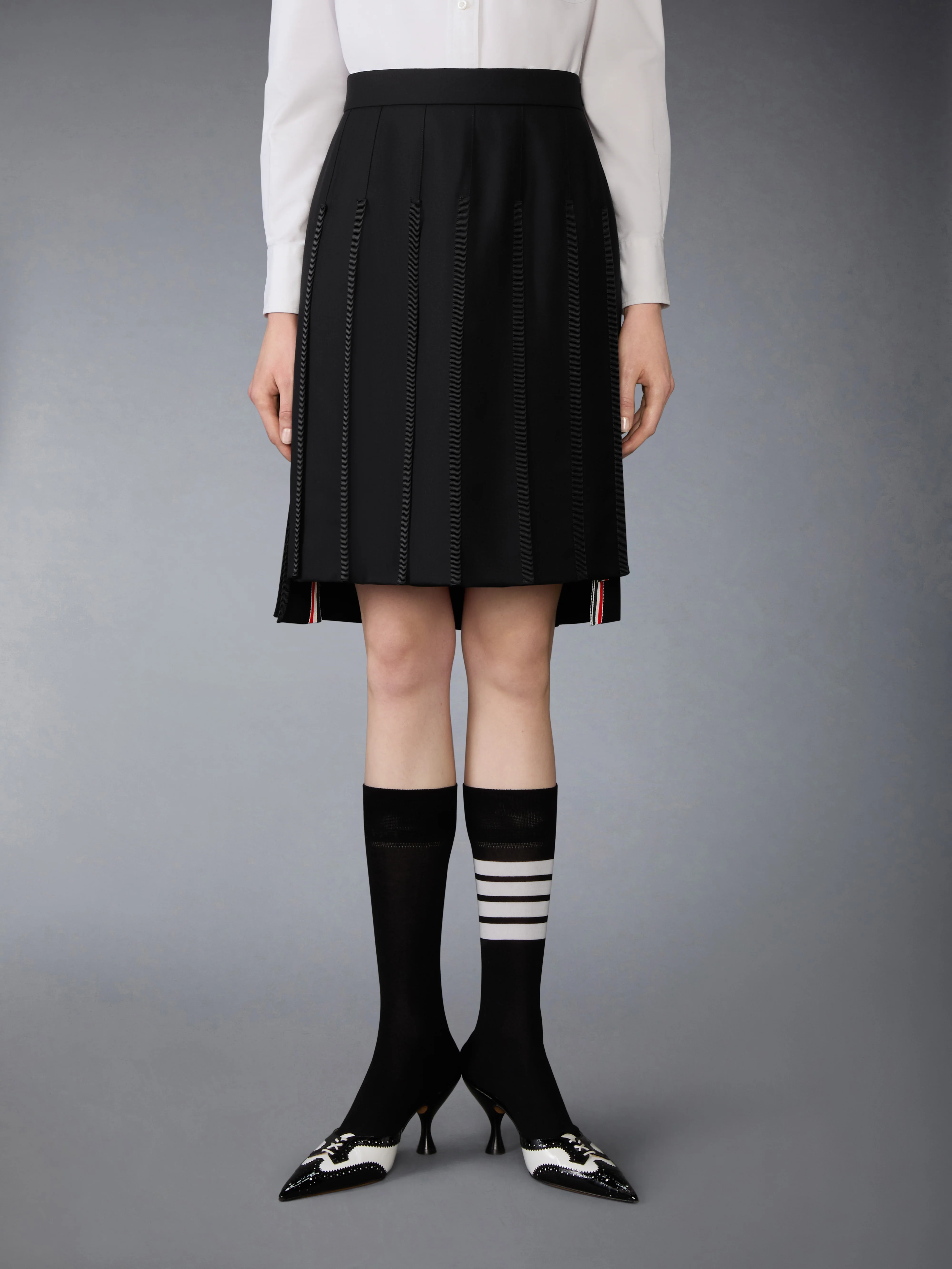SUPER 120'S TWILL PLEATED SKIRT