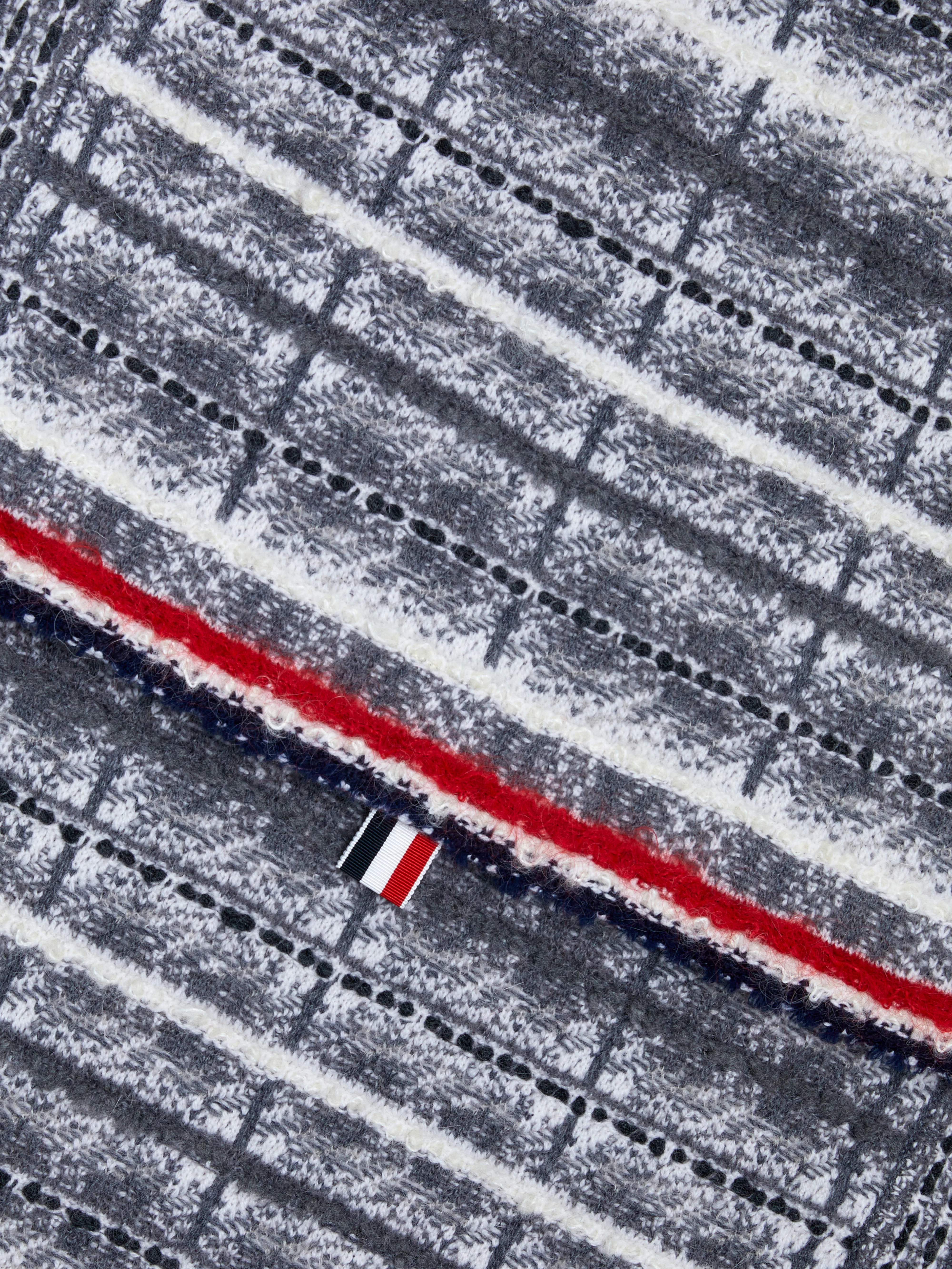 Tartan Merino and Mohair Stripe Scarf - Image 3