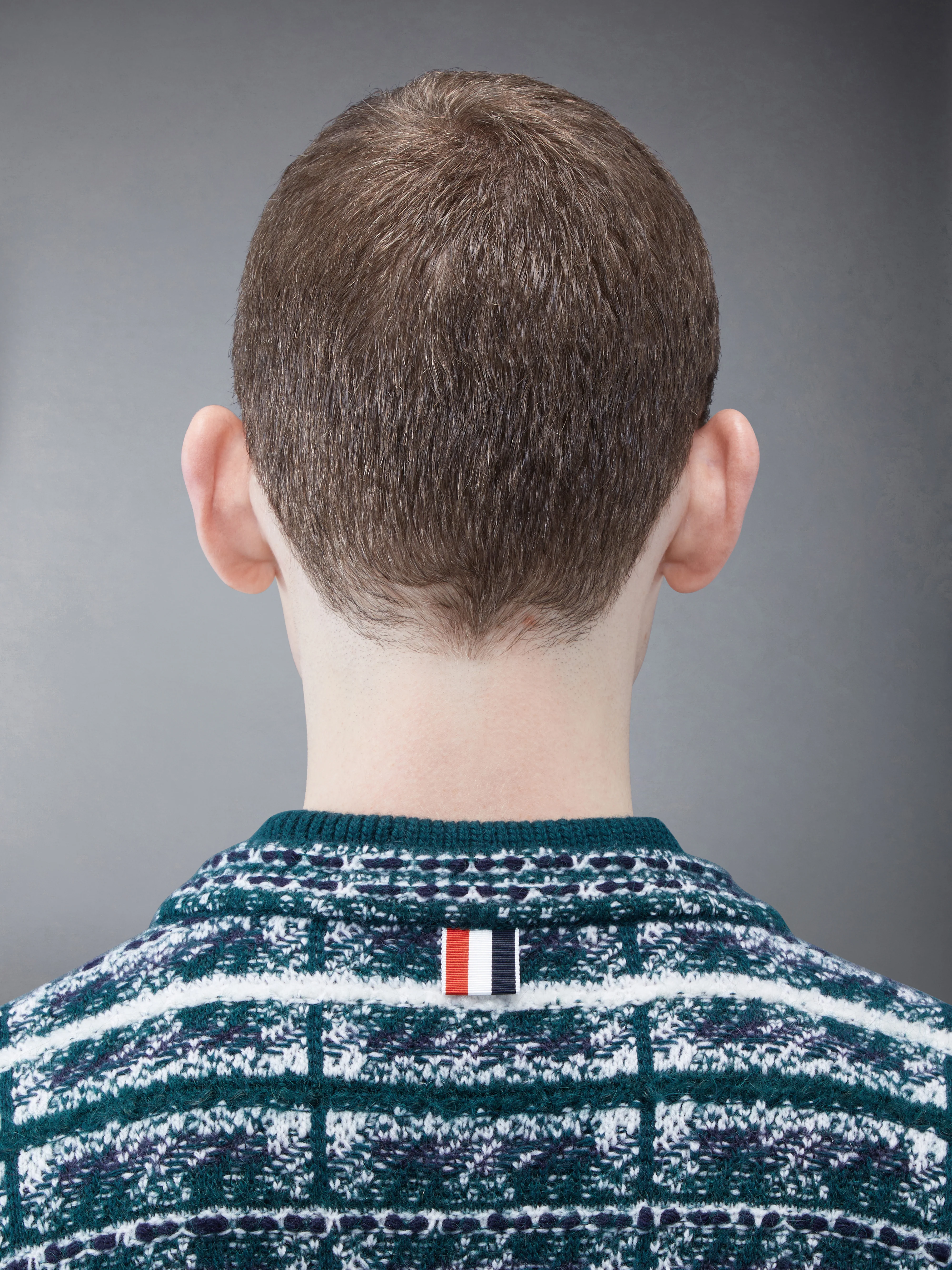 Tartan Merino Mohair Inlay V-neck Pullover - Image 5