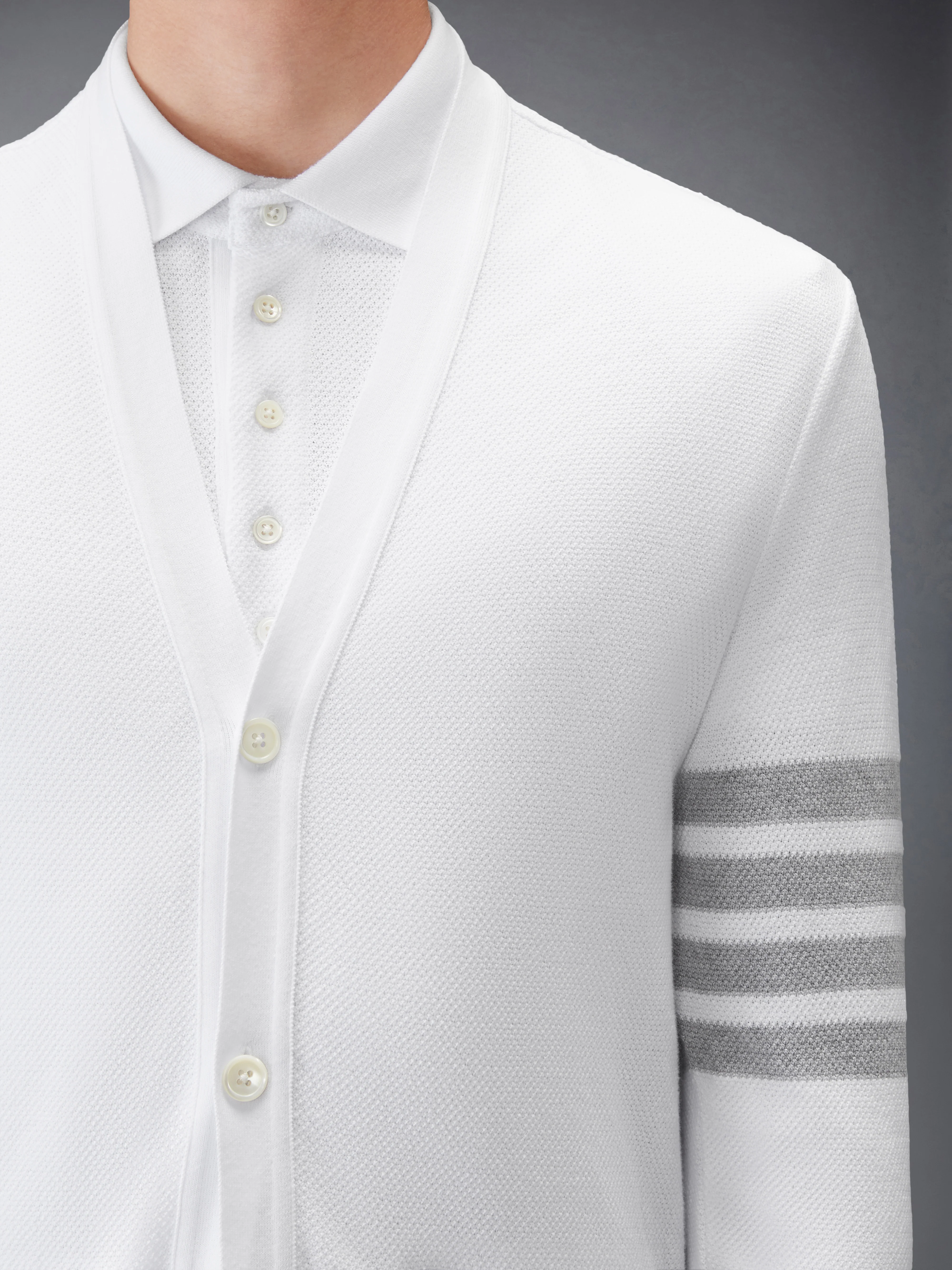 TEXTURED PIQUE 4-BAR CARDIGAN - Image 5