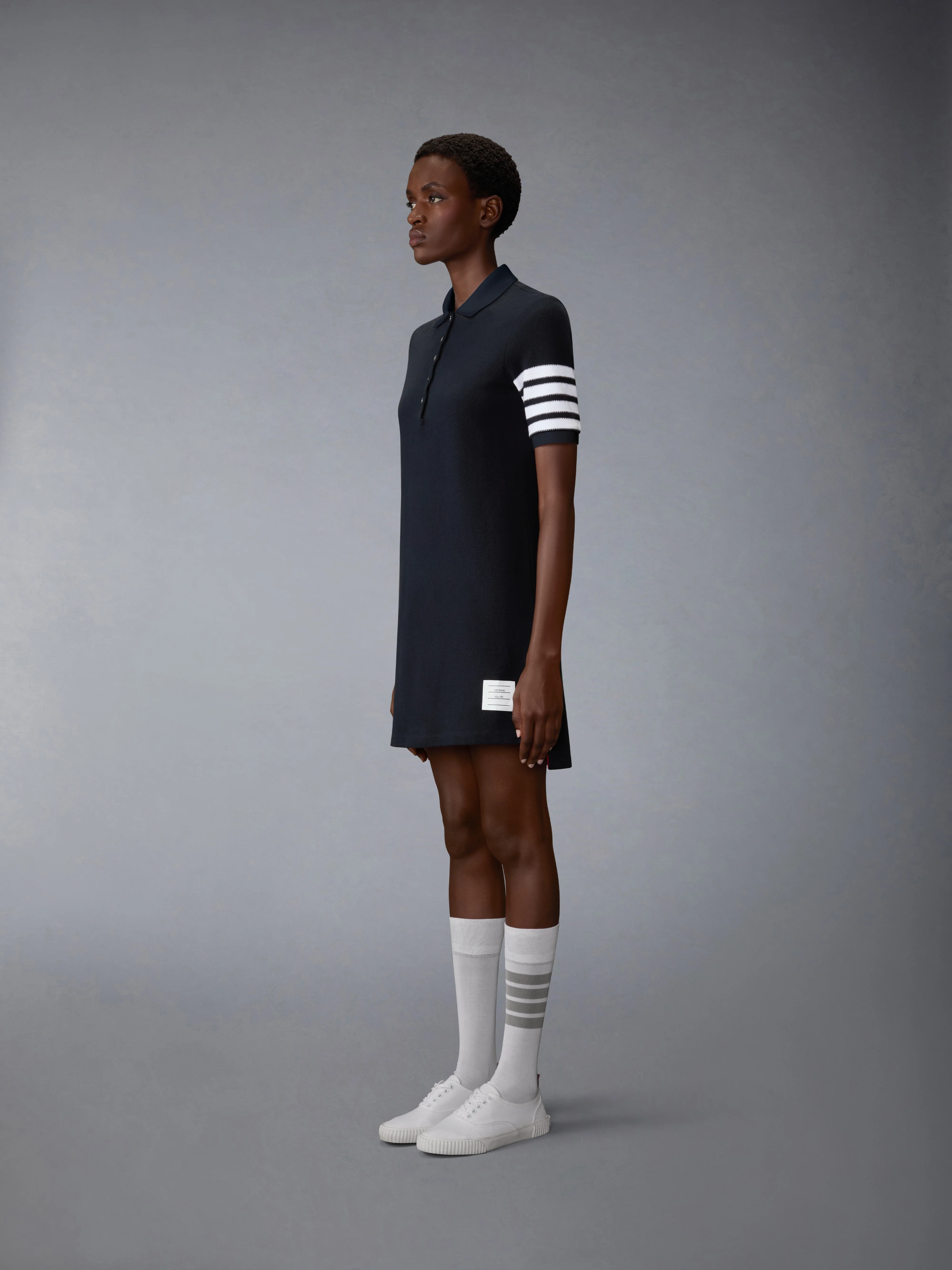 TEXTURED PIQUE 4-BAR POLO DRESS - Image 2