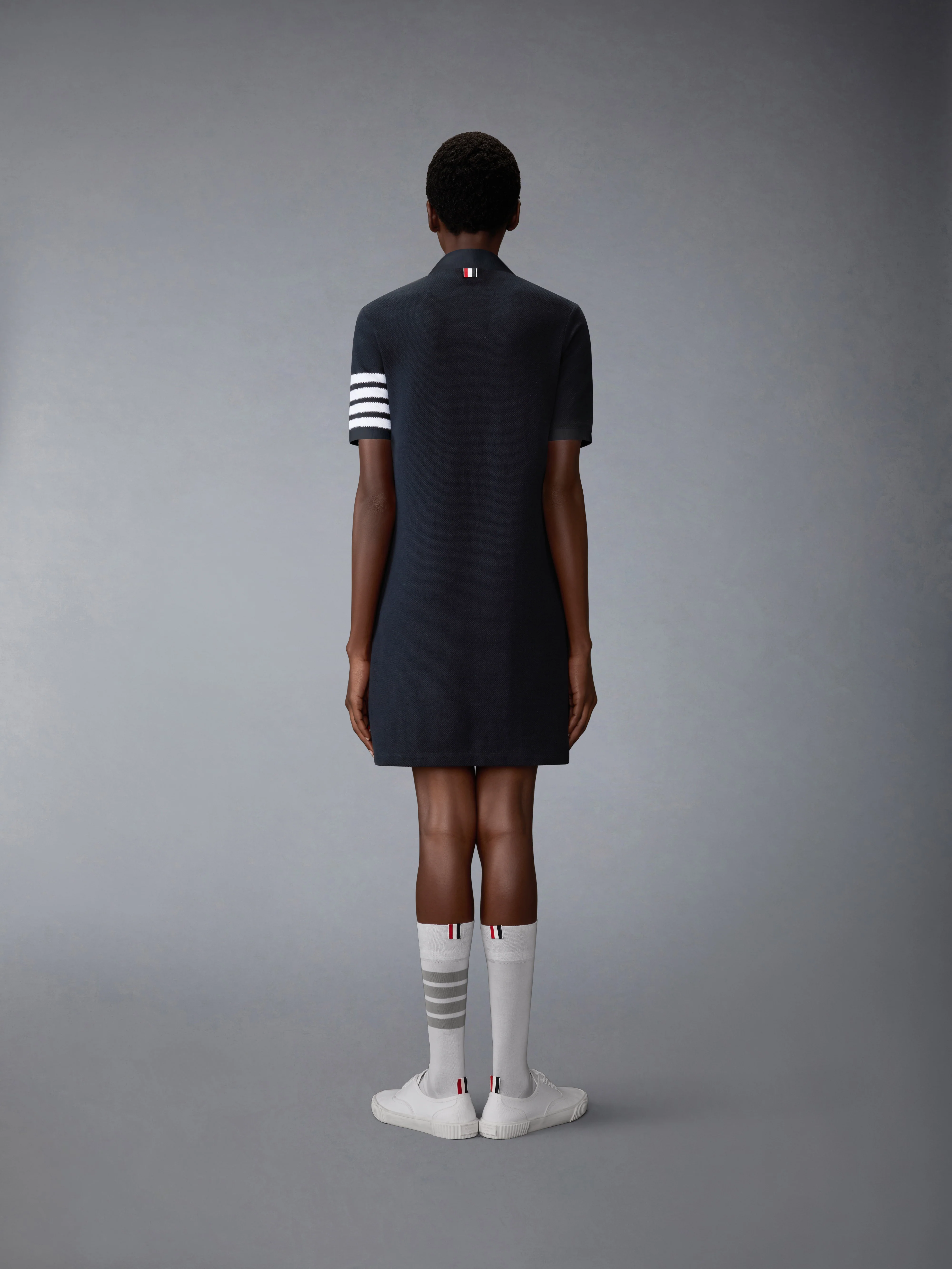 TEXTURED PIQUE 4-BAR POLO DRESS - Image 3